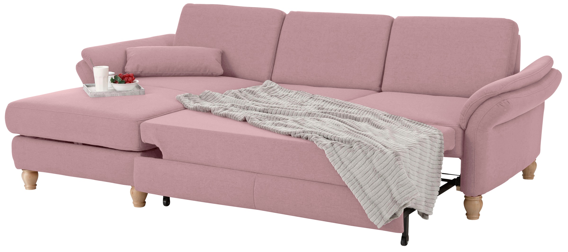 Home affaire Ecksofa »Palace L-Form«, incl. Sitztiefenverstellung, wahlweise mit Bettfunktion und Stauraum