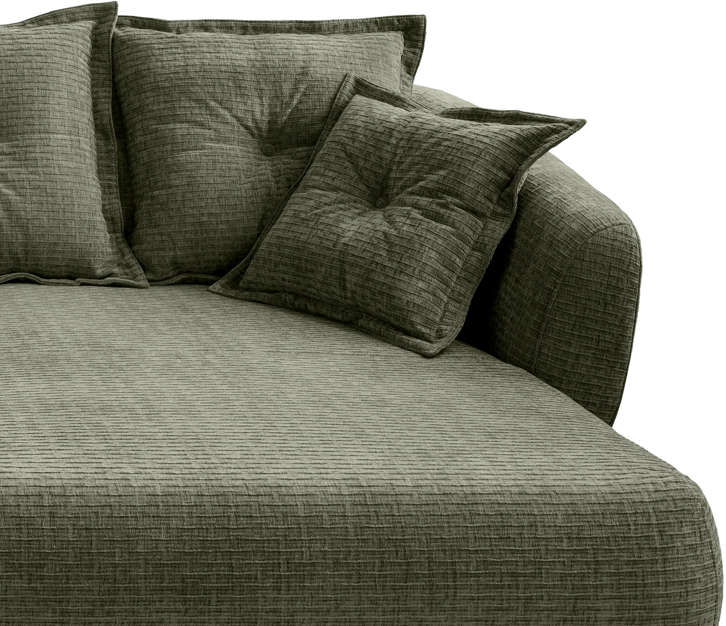 Home affaire Ecksofa »Baggio Stellmaße 277/162 cm, modern & elegant, hoher Fuß« L-Form, schwarze Metallfüße