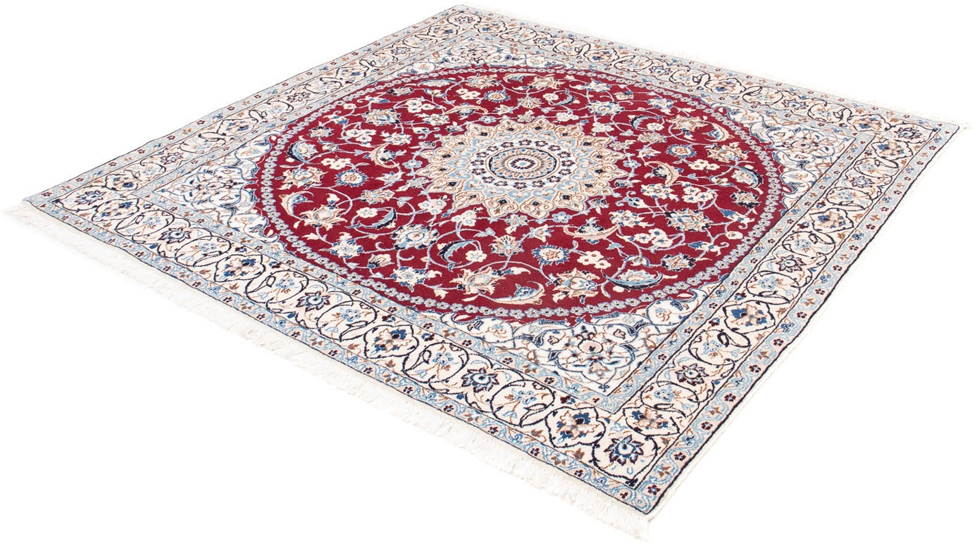 morgenland Orientteppich "Perser - Nain - Royal quadratisch - 160 x 155 cm - dunkelrot", quadratisch, 10 mm Höhe, Wohnzi