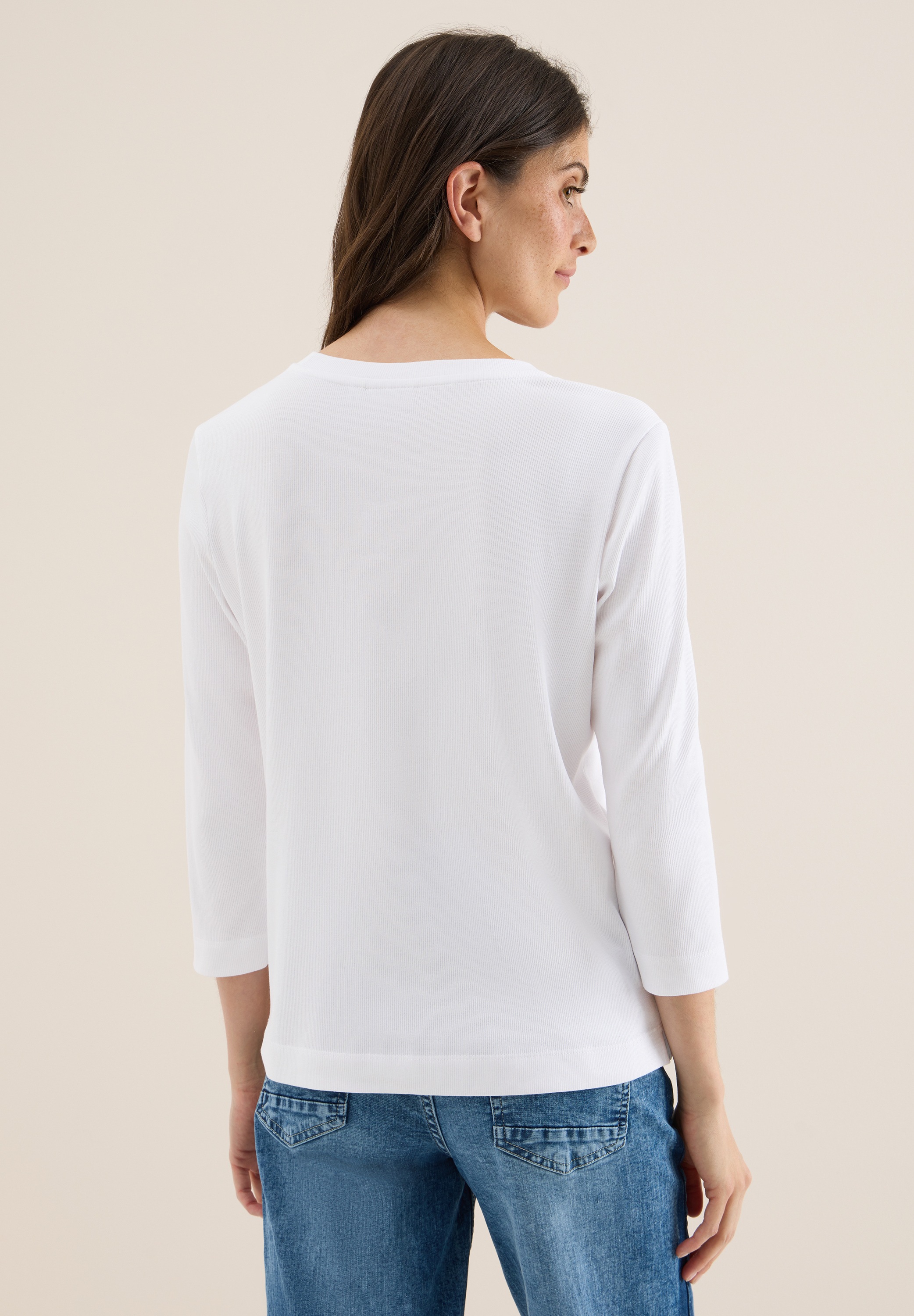 Cecil Rundhalsshirt, aus Baumwolle mit Stretchante günstig online kaufen