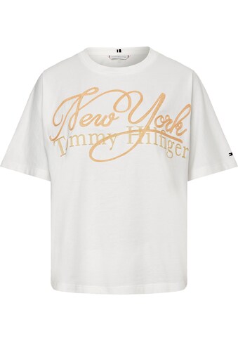 Tommy Hilfiger T-Shirt »RLX NY METALLIC C-NK SS«, mit metalicfarbenen Print & Tommy... kaufen
