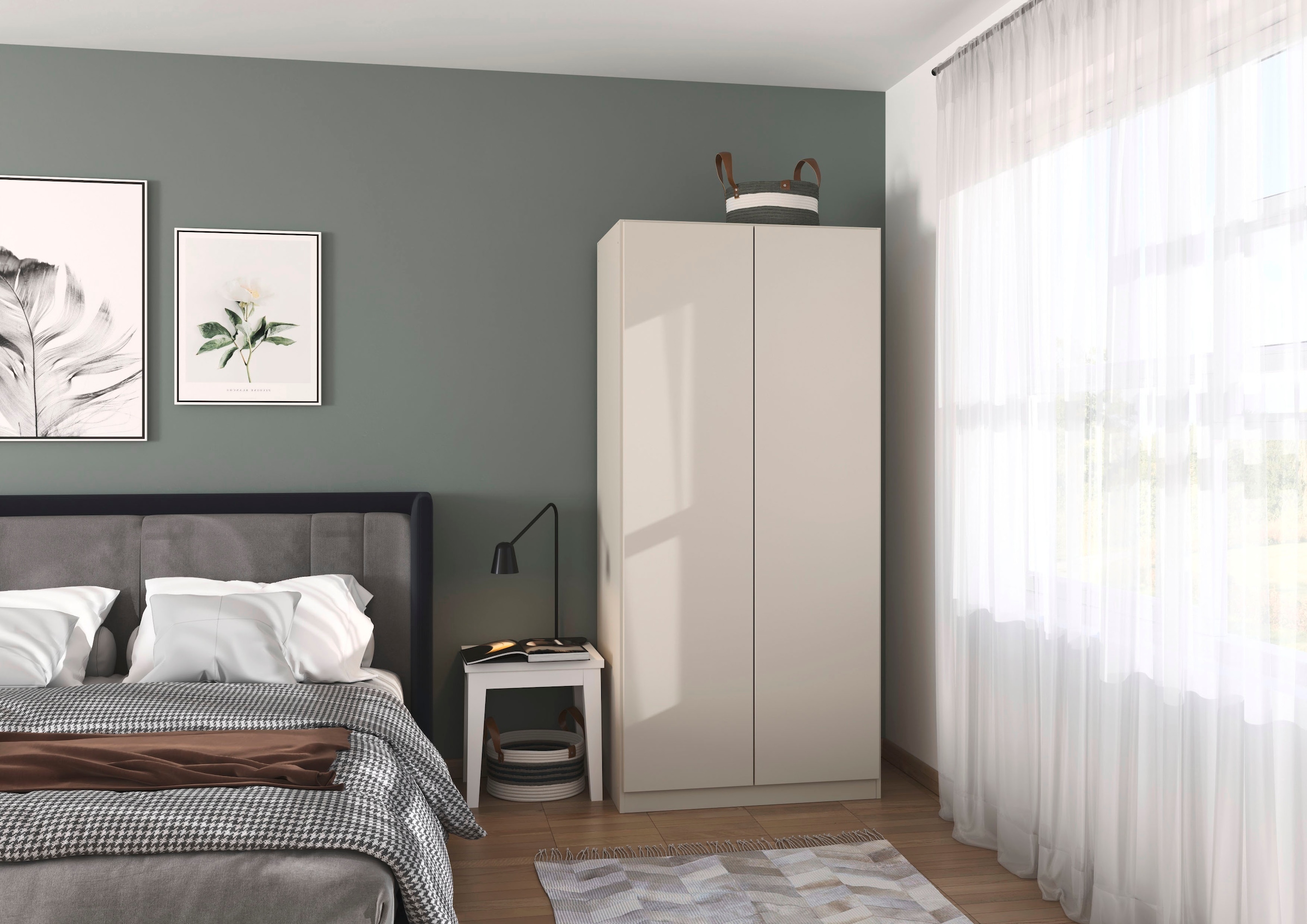 rauch Drehtürenschrank »Kleiderschrank Schrank Garderobe Wäscheschrank COSTA Breite 91 cm« in 3 Ausstattungen BASIC/CLASSIC/PREMIUM,  mit griffloser Front und Push-to-Open Funktion MADE IN GERMANY