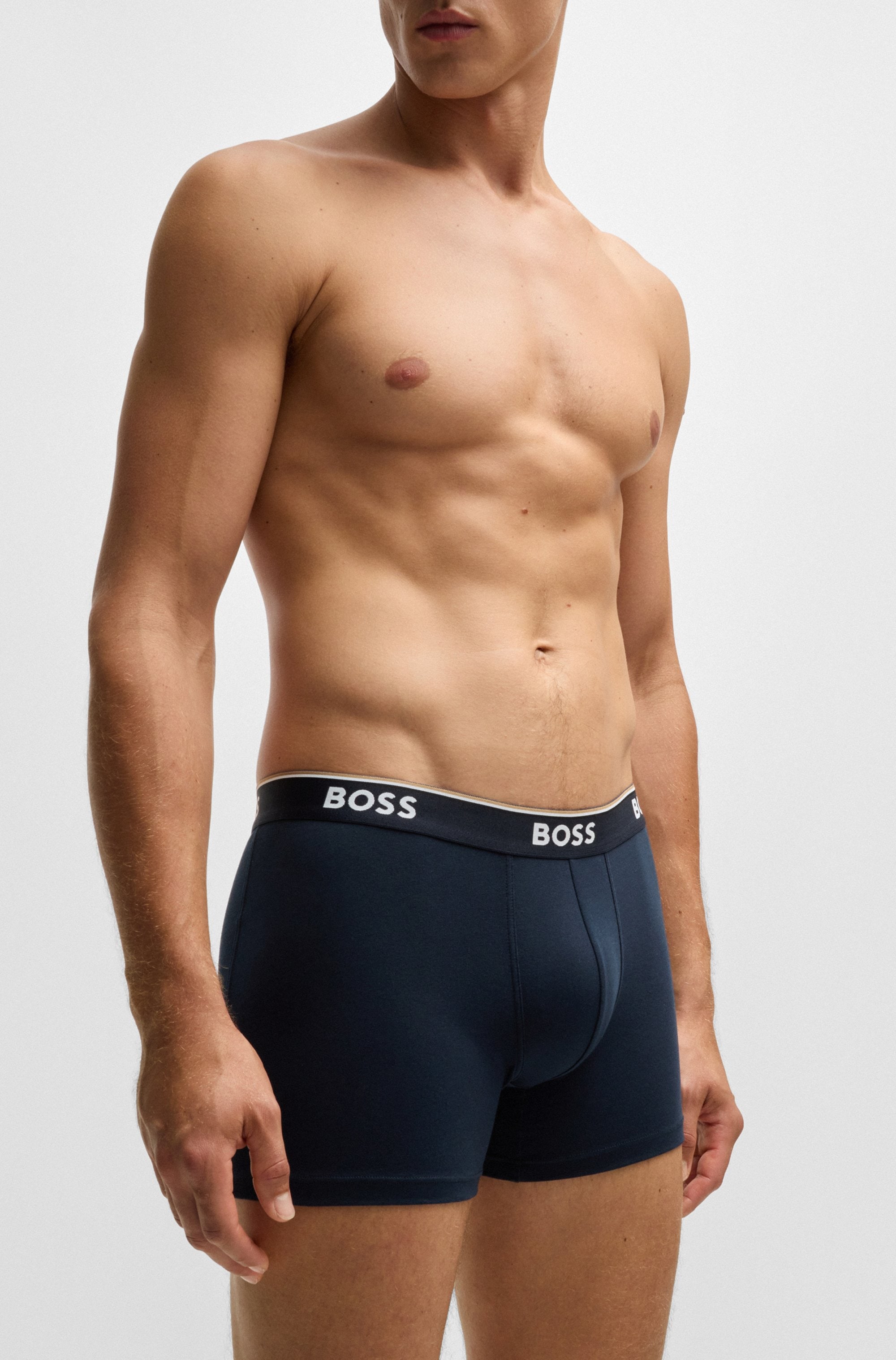 BOSS Langer Boxer »Brief 3 PACK«, mit farblich passendem Webbund
