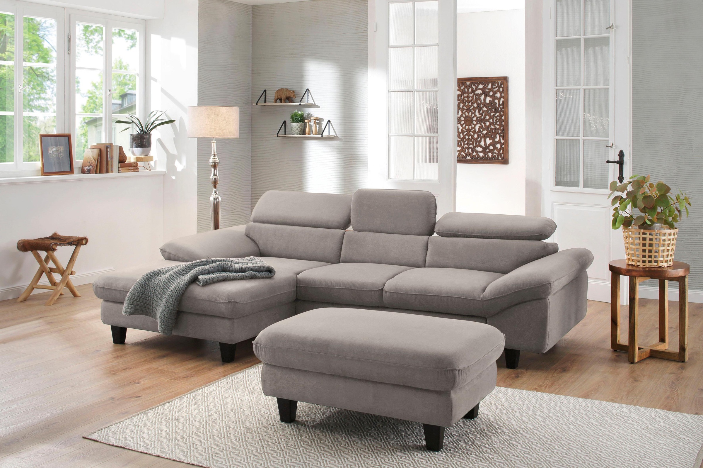 Home affaire Ecksofa »Pilot L-Form«, mit Kopfteilverstellung, wahlweise mit Bettfunktion & Bettkasten