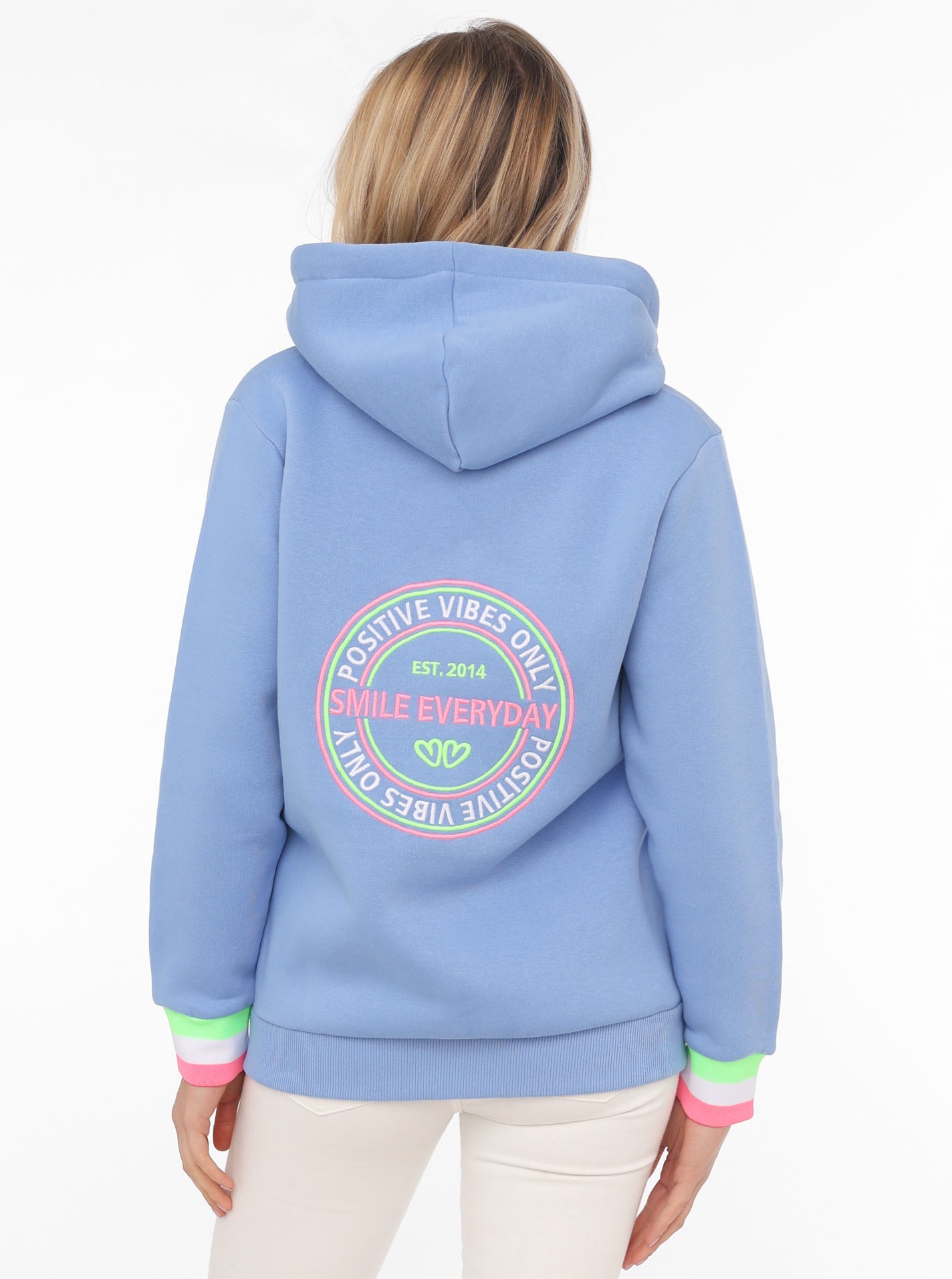 Zwillingsherz Kapuzensweatjacke ""Smile Everyday ZH"" Kapuze, Taschen, Lang günstig online kaufen