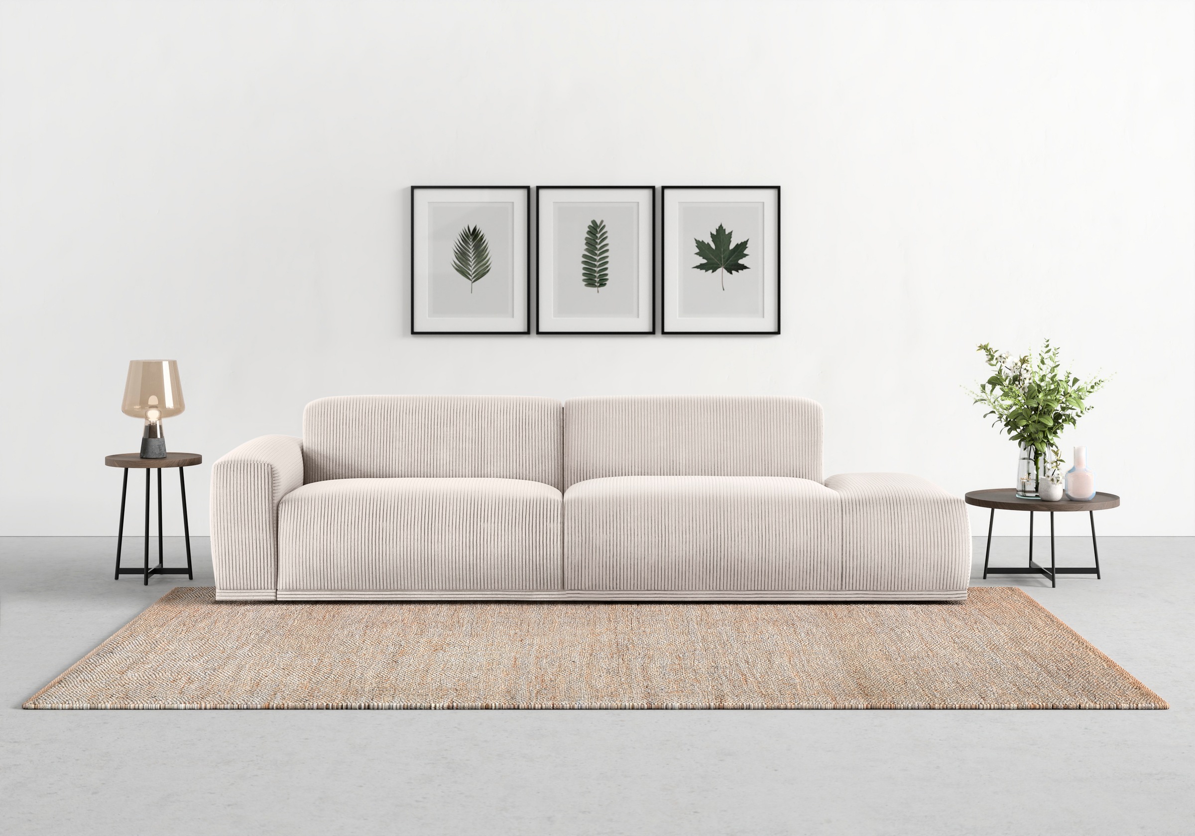 TRENDMANUFAKTUR Big-Sofa "Braga, mit hochwertigem Kaltschaum, Megasofa, in Cord erhältlich", modernes Big-Sofa, Couch mi