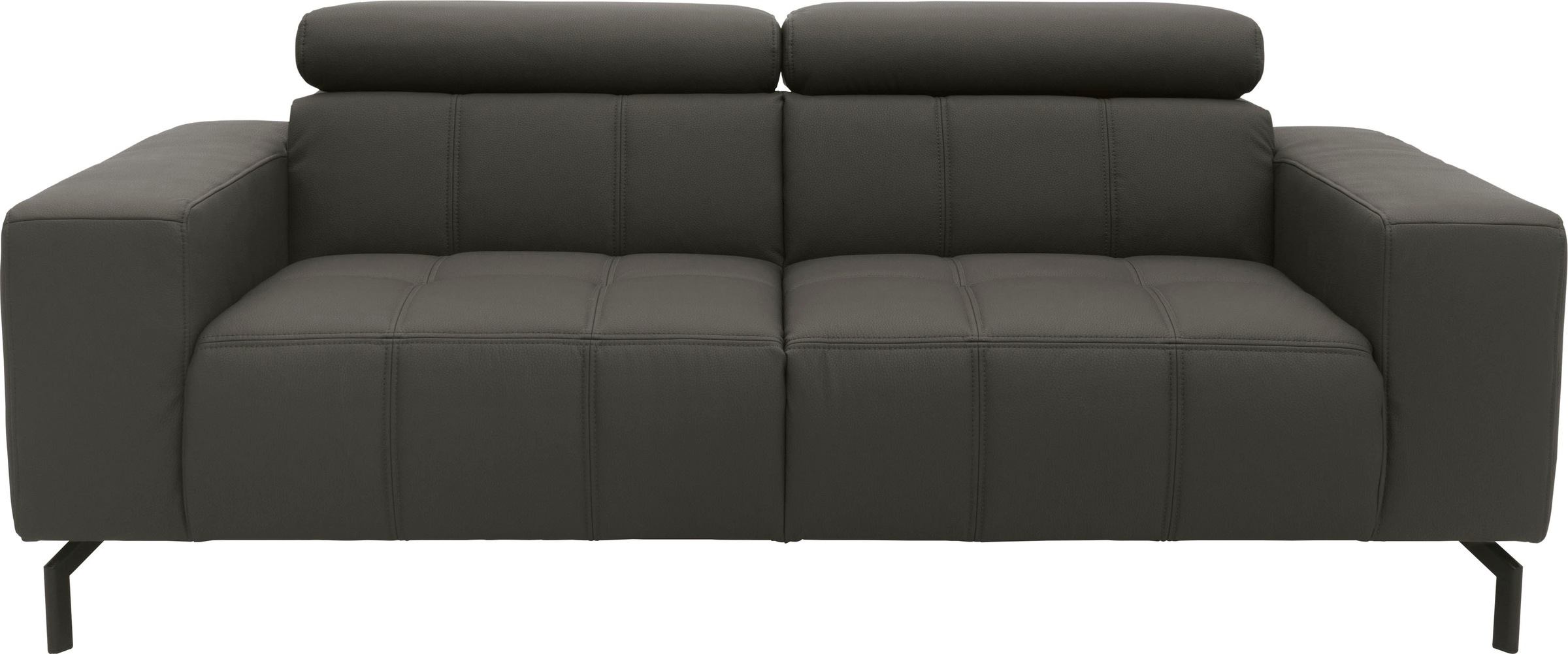 DOMO collection 2-Sitzer »Cunelli zeitlos und elegant, moderne Sitznähte als Designelement,«, wahlweise mit 6-fach verstellbaren Kopfteilen, fester Sitzkomfort