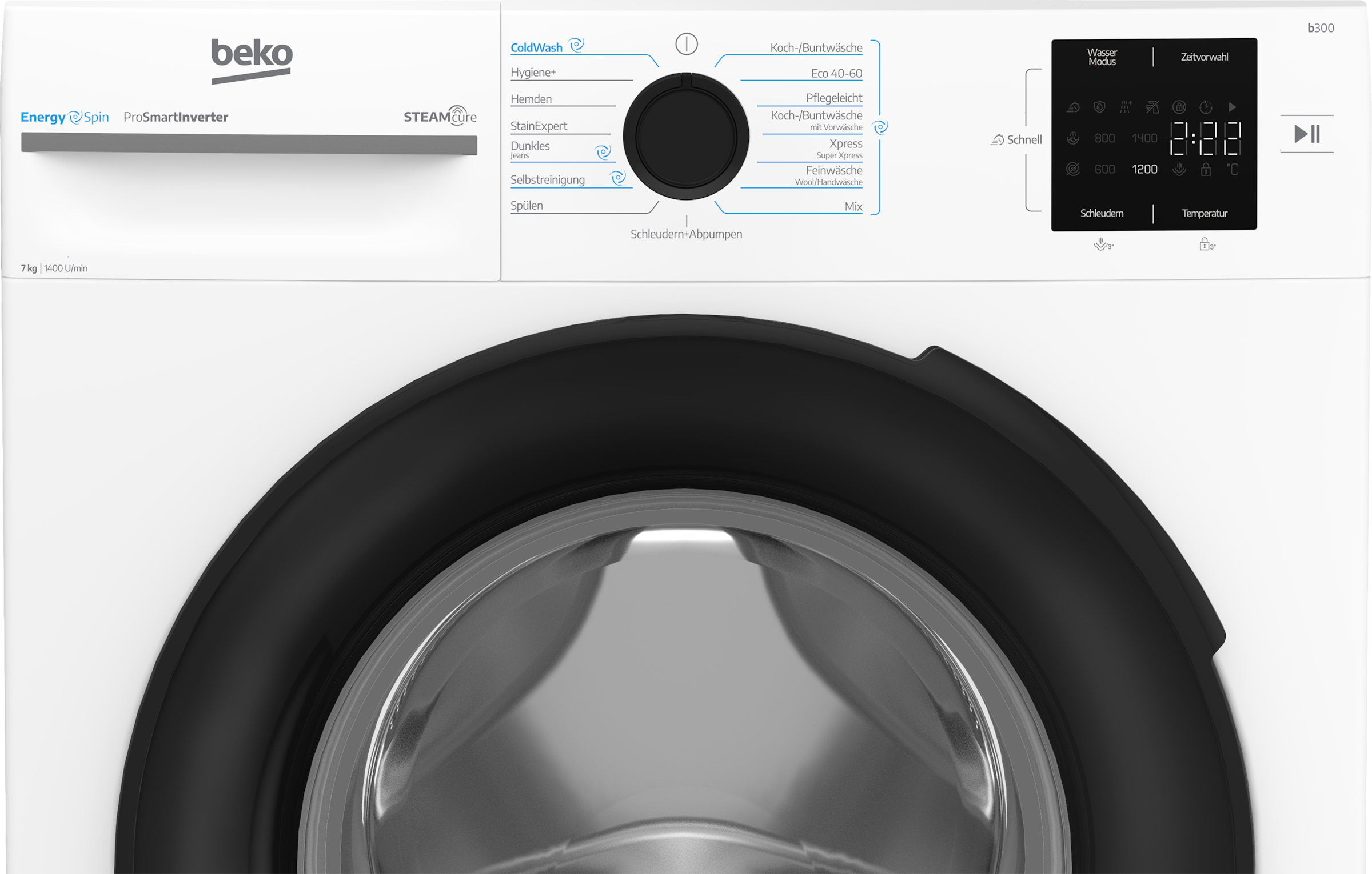 BEKO Waschmaschine »BM3WFU3741X« 7 kg 1400 U/min EnergySpin – optimierte Waschbewegungen für gründliche Reinigung.