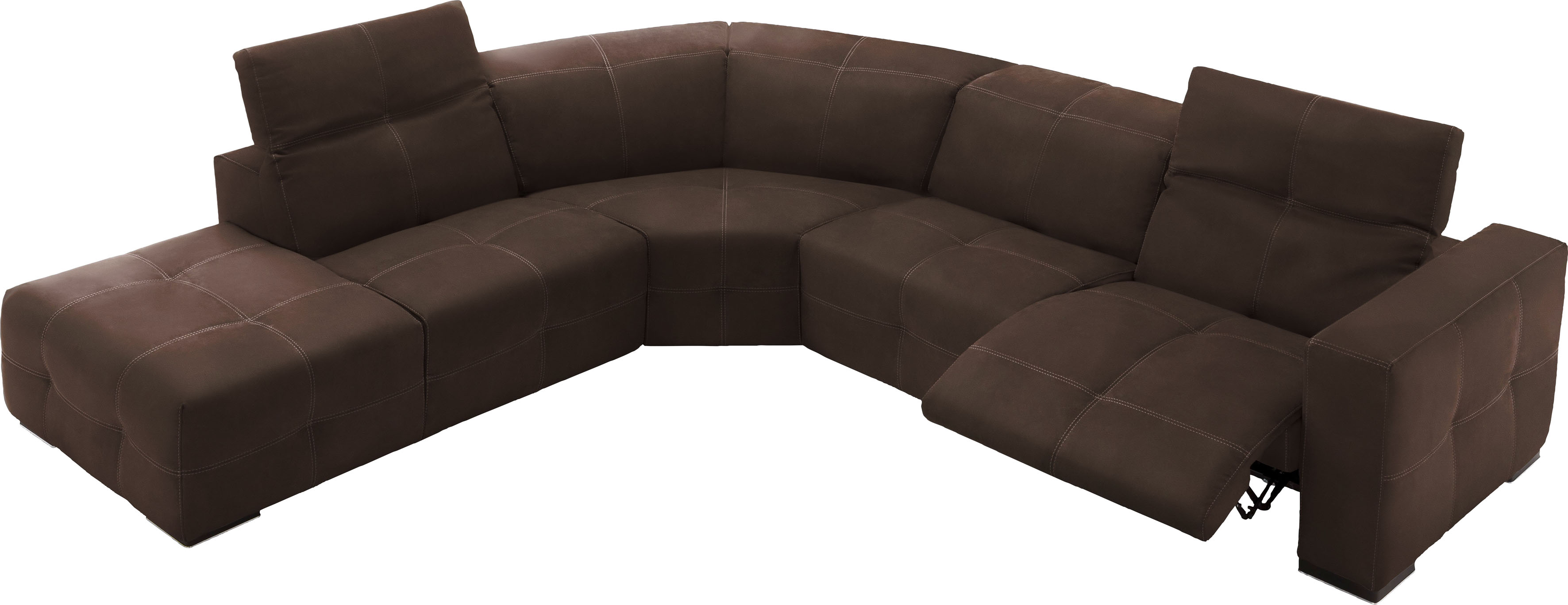 Egoitaliano Ecksofa "Sauvanne, Designsofa der Extraklasse, elegant und bequem, L-Form" wahlweise mit elektrischer Relaxfunktion, Kopfteilverstellung