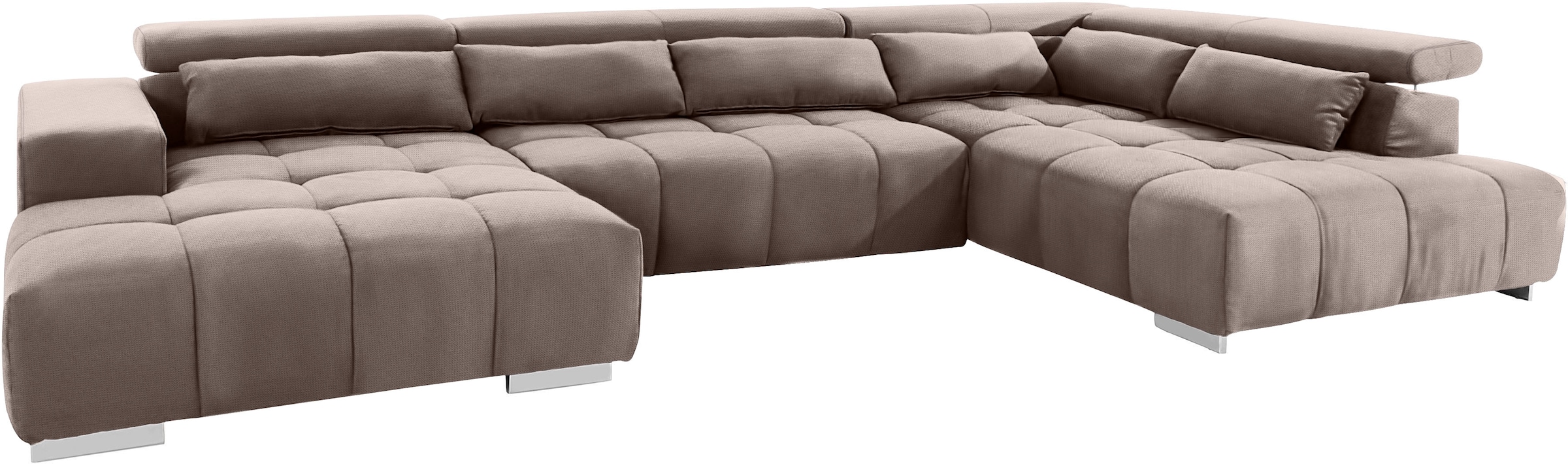 COTTA Wohnlandschaft »Orion U-Form«, mit Kopfteilverstellung & 6 Nierenkissen