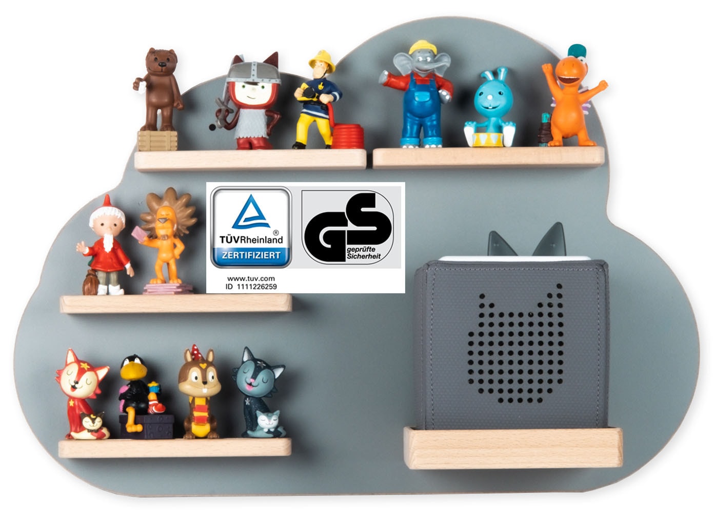 Boarti Wandregal "Regal Holz Wolke Kinder Toniebox Tonies Figuren" 1 Stk. tlg.