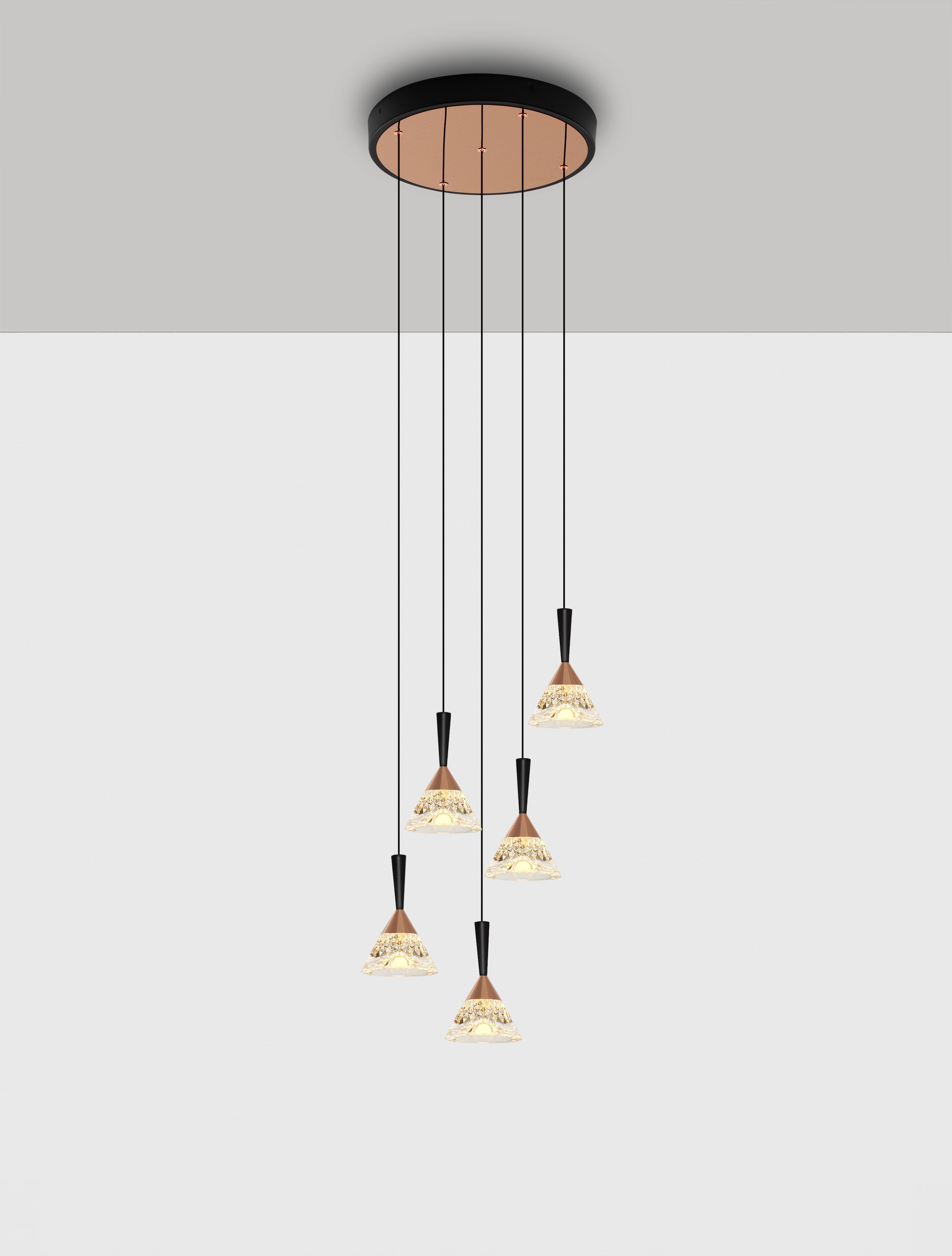 Nova Luce Pendelleuchte »PALUZ«, 5 flammig, Leuchtmittel LED-Modul | LED fest integriert