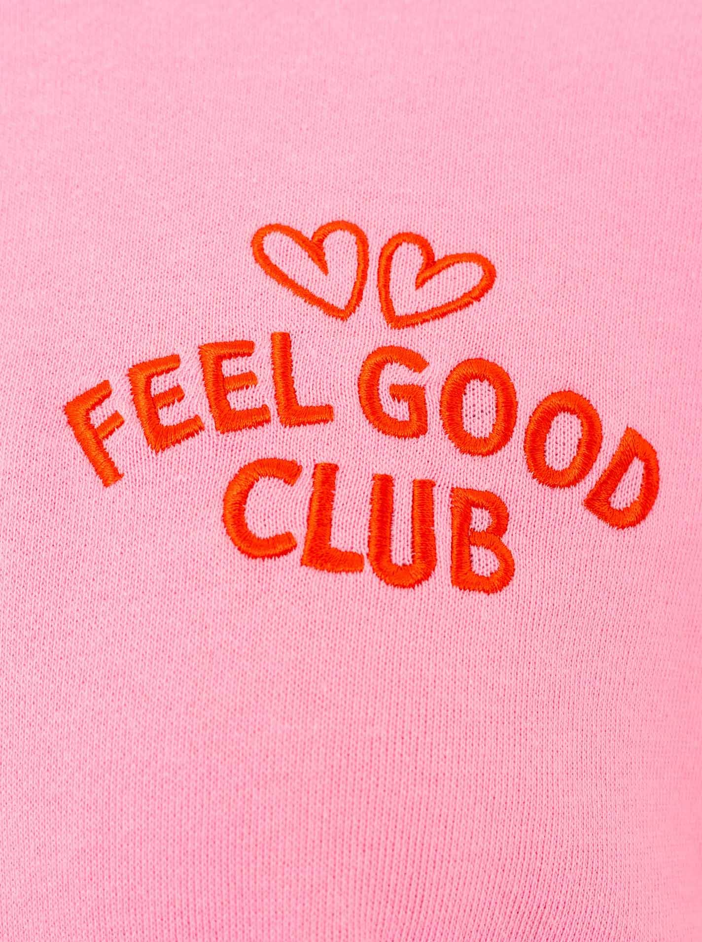 Zwillingsherz Sweatshirt »"Feel Good Club"«, Rundhals, kleine Stickerei vorne
