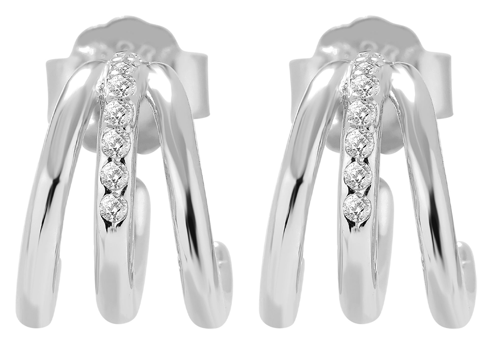 Adelia´s Paar Creolen »Damen Ohrringe – Creole aus 925 Silber mit Zirkonia« Ein Geschenk, das Freude macht