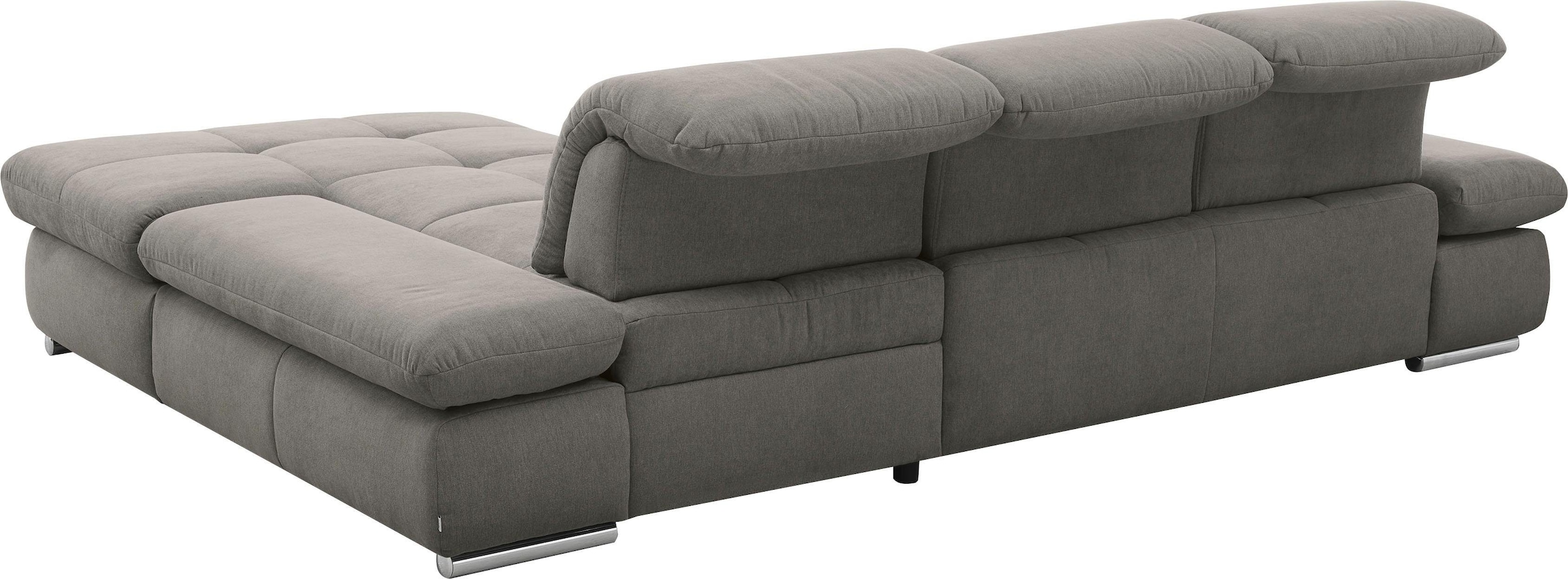 set one by Musterring Ecksofa »SO4100 V« mit verstellbaren Kopfteilen, wahlweise mit Funktionen, Cord-Bezug
