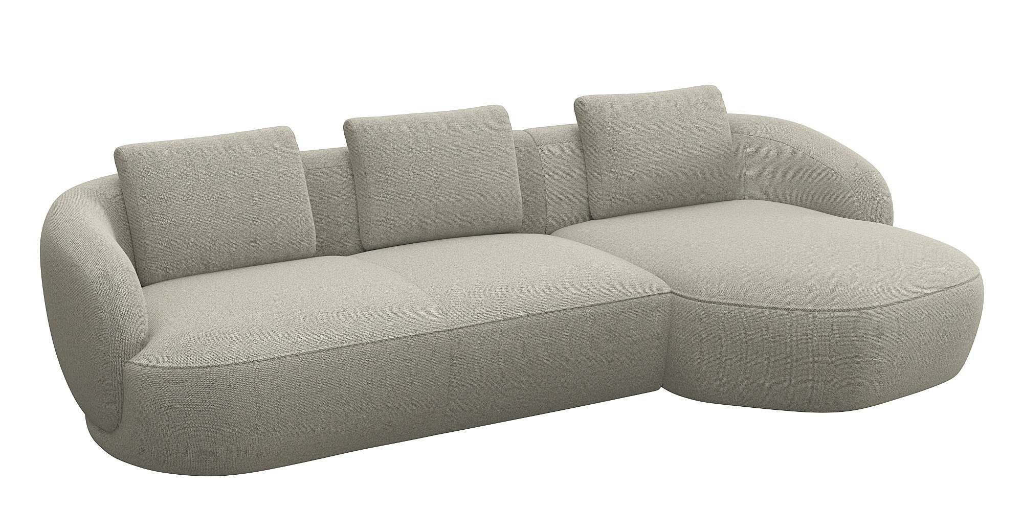 FLEXLUX Wohnlandschaft "Torino, rund, L-Form, Sofa-Ecke mit Recamiere, Long günstig online kaufen