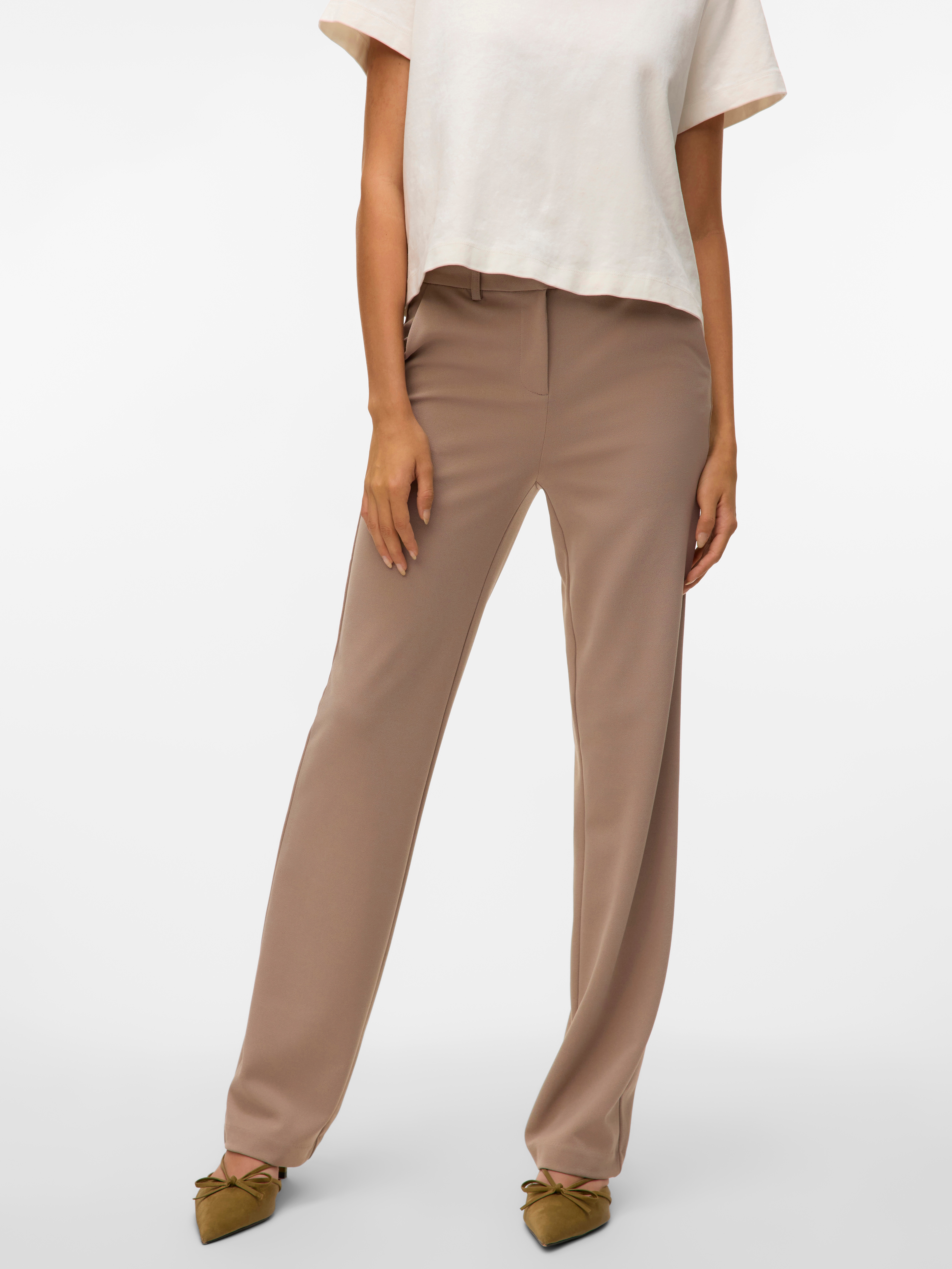 Thumbnail - Vero Moda "VMZAMIRA MW SLIM STRAIGHT PANT NOOS" mit Gürtelschlaufen