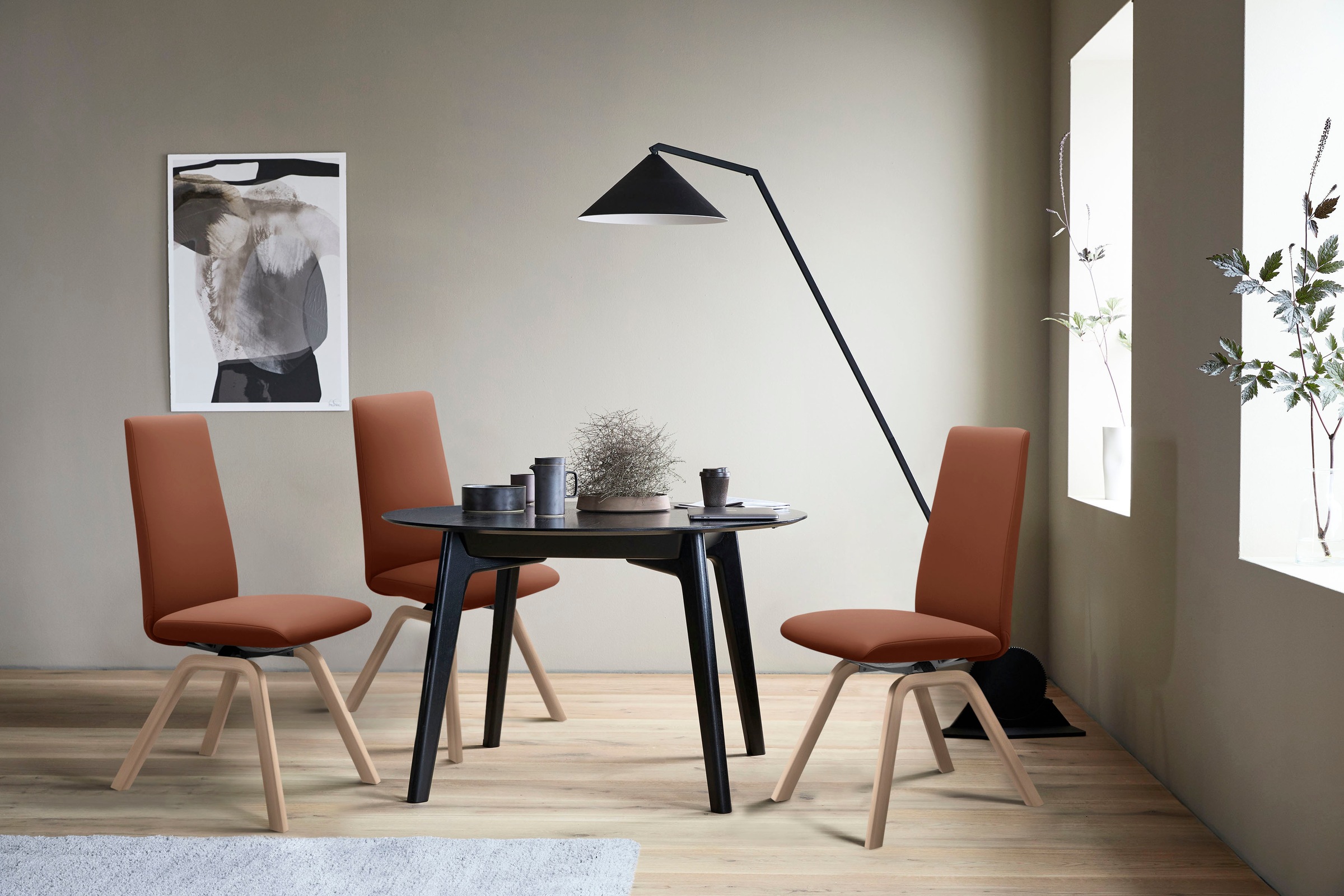 Stressless® Polsterstuhl »Laurel«, Leder PALOMA, High Back, Größe M, mit schräggestellten Beinen in Walnuss