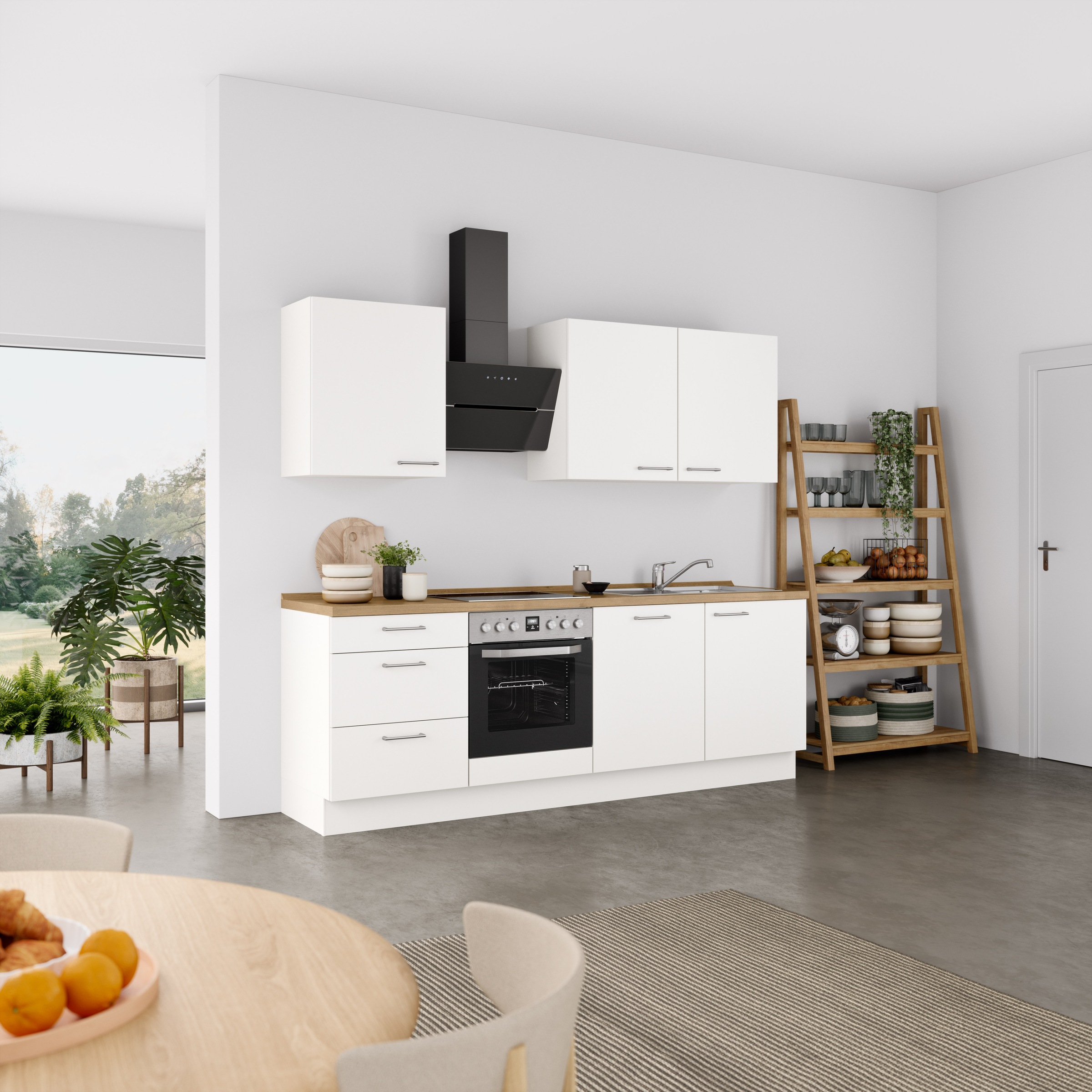 nobilia® Küchenzeile »"Laser II"«, vormontiert, Ausrichtung wählbar, Breite 240 cm, wahlw. mit E-Geräten