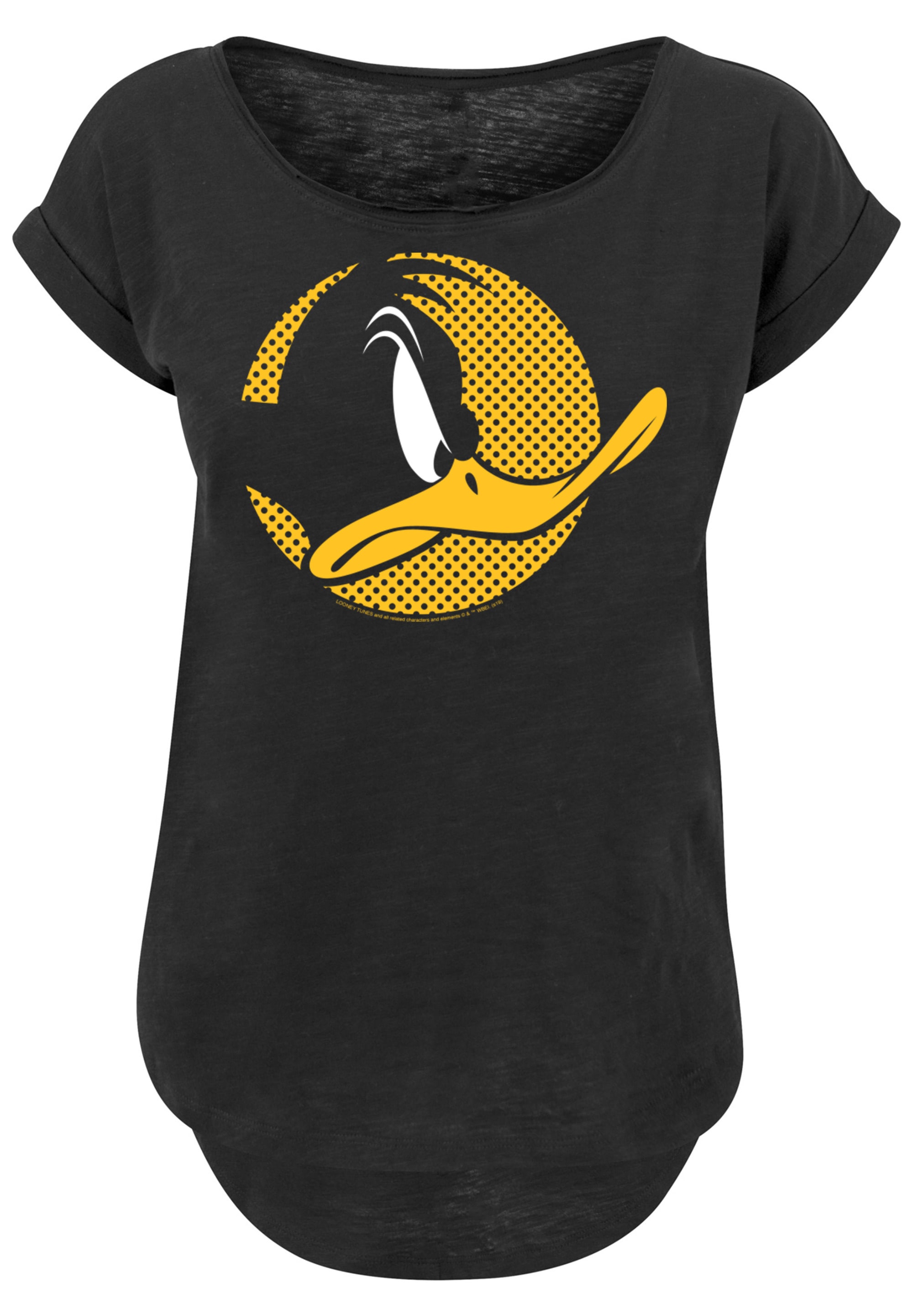F4NT4STIC T-Shirt »Looney Tunes Daffy Duck Dotted Cartoon«, Damen,Premium Merch,Lang,Longshirt,Bedruckt