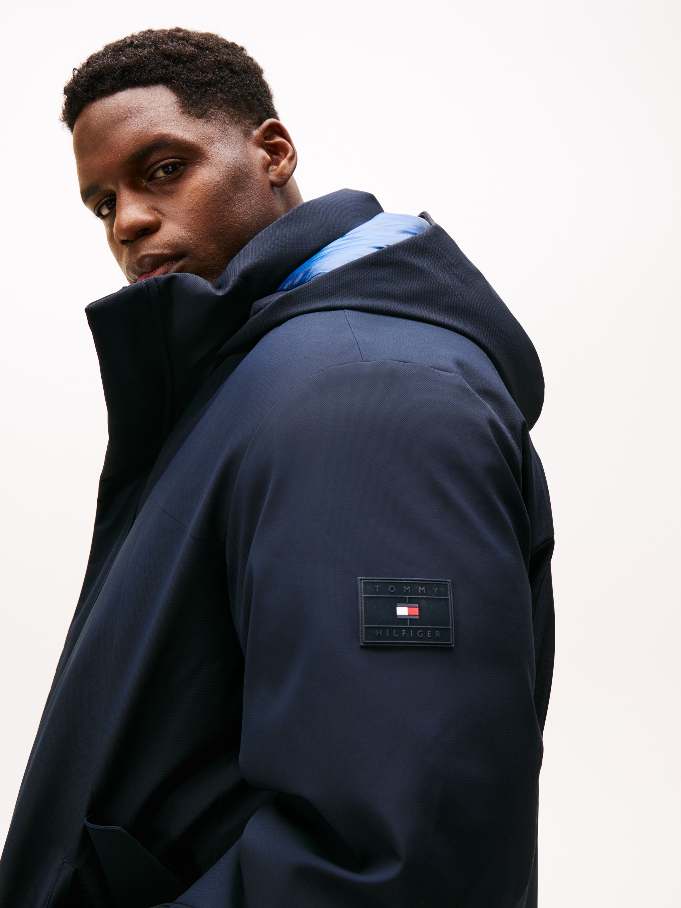 Tommy Hilfiger Big & Tall Funktionsmantel »HOODED PARKA«, Große Größen Tech Winterparka Jacke Wasserabweisend abnehmbare Kapuze