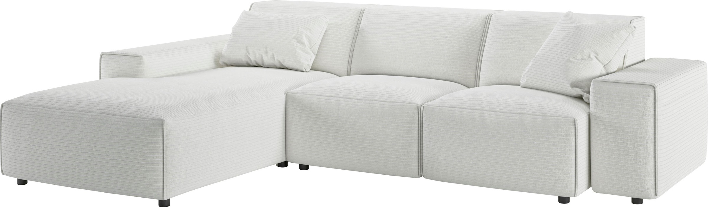 andas Ecksofa »Glimminge L-Form auch in Breitcord, Feincord + Easy care-Bezug,«, Breite 264, Zierkissen