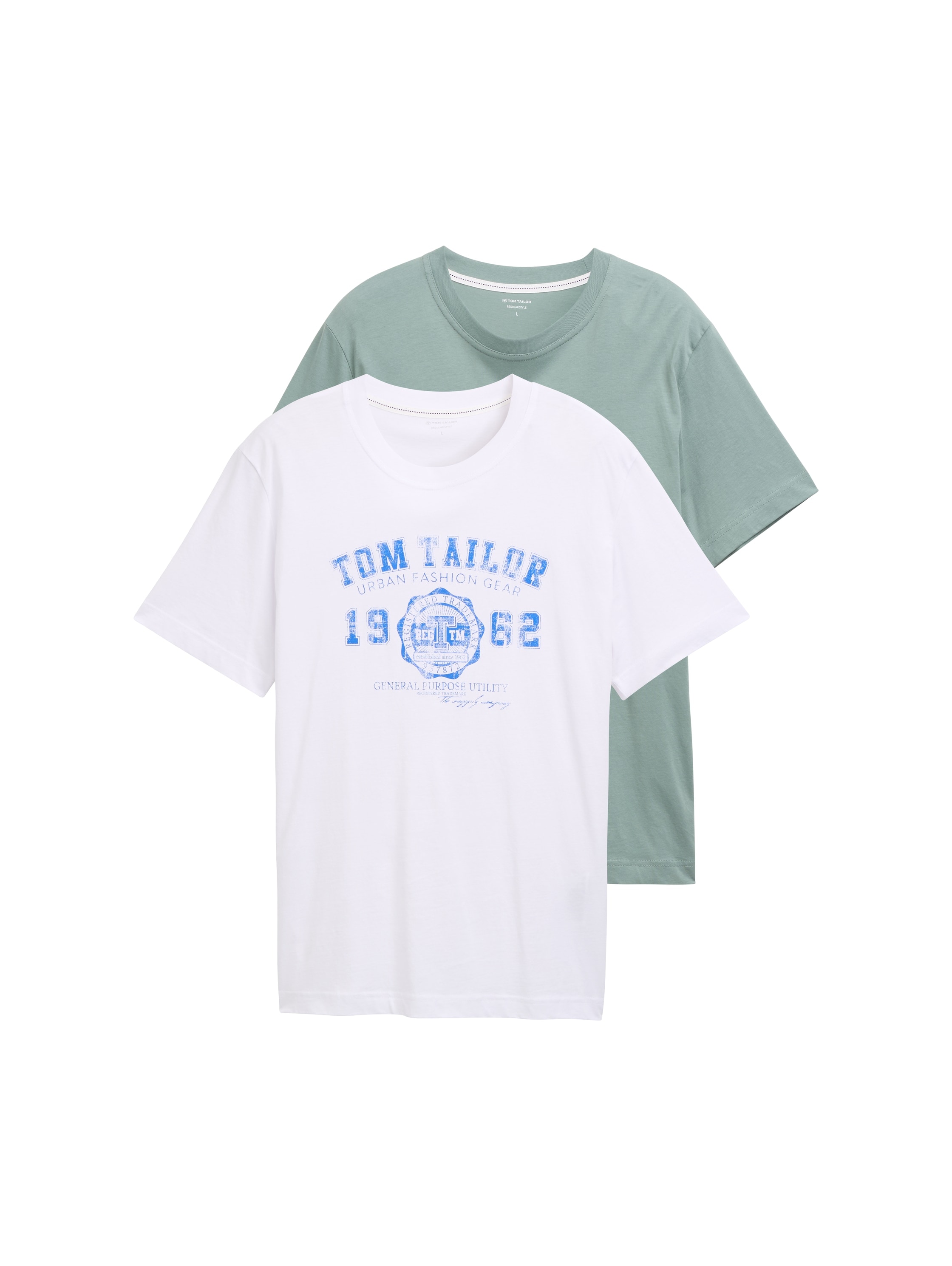 TOM TAILOR T-Shirt Packung, 2 Stk. mit Frontprint günstig online kaufen