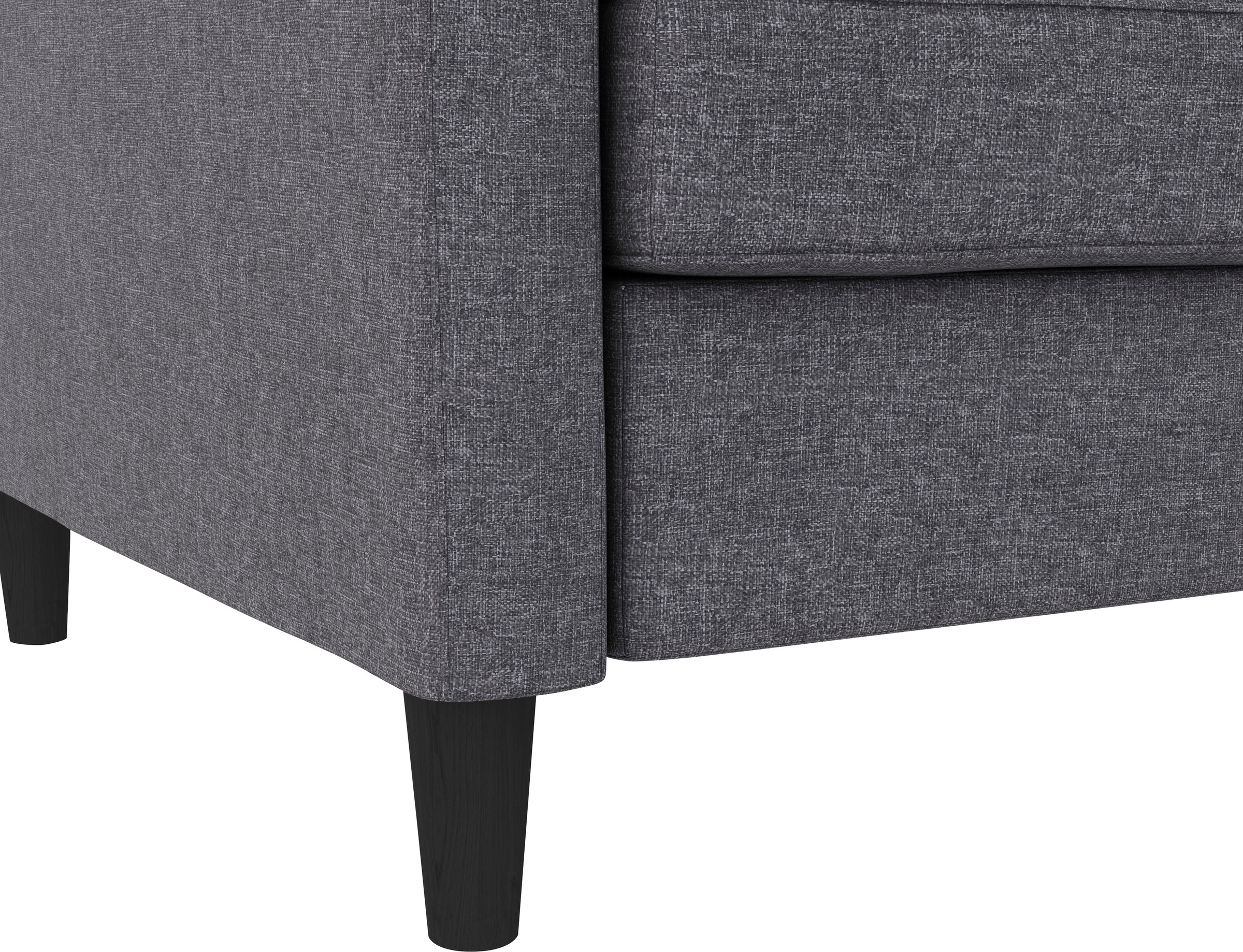 Dorel Home Ecksofa mit Schlafffunktion, Recamiere mit Stauraum beidseitig montierbar, Rückenlehne 2-teilig und 3-fach verstellbar