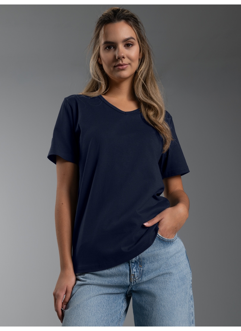 Trigema T-Shirt "TRIGEMA T Shirt aus Biobaumwolle mit V-Ausschnitt" 1