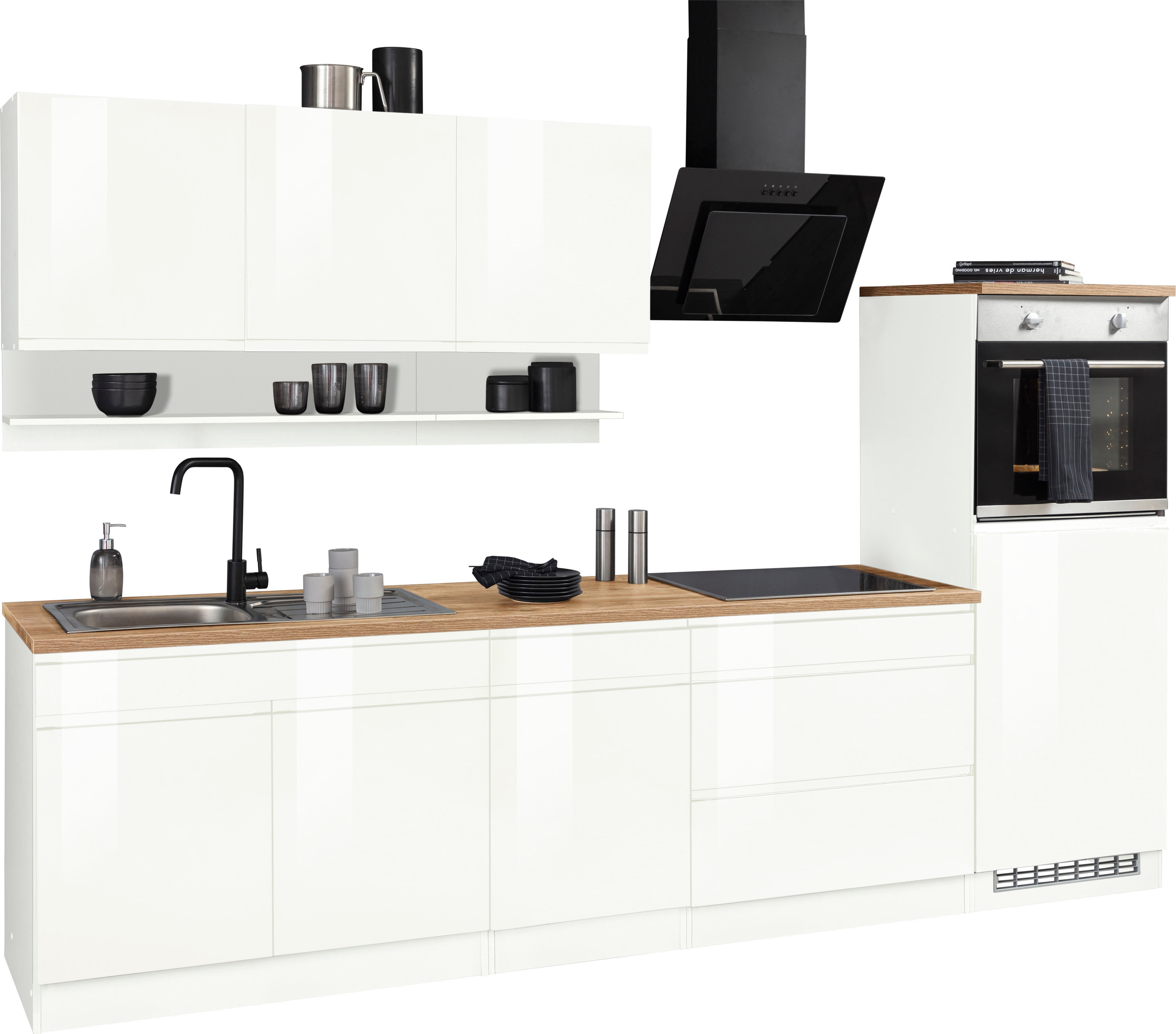 KOCHSTATION 1100000002199 "KS-Virginia,neu in verbesserter Ausführung" Arbeitsplatte 38 mm stark, Stauraum, Softclose, Breite 290, Soft-Close-Funktion, ohne E-Geräte