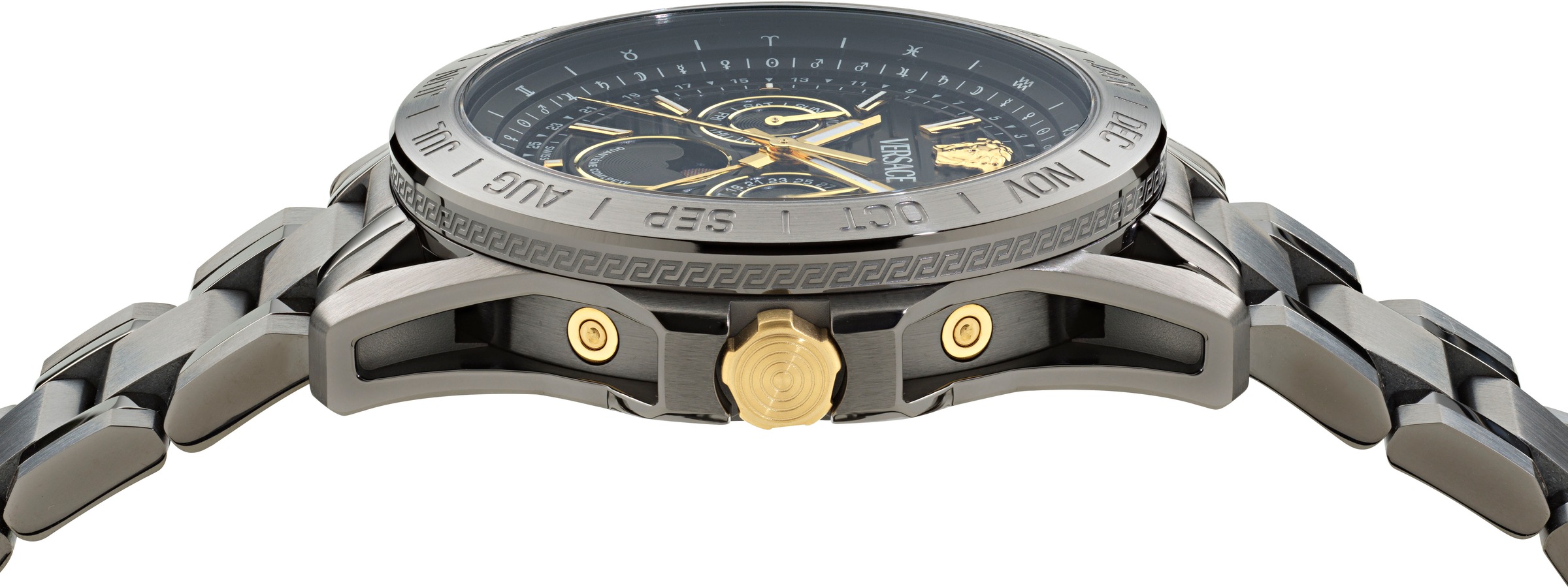Versace Multifunktionsuhr »V-GALAXY MOONPHASE«, Quarzuhr,Armbanduhr,Herrenuhr,Swiss Made,Edelstahlarmband,Mondphase