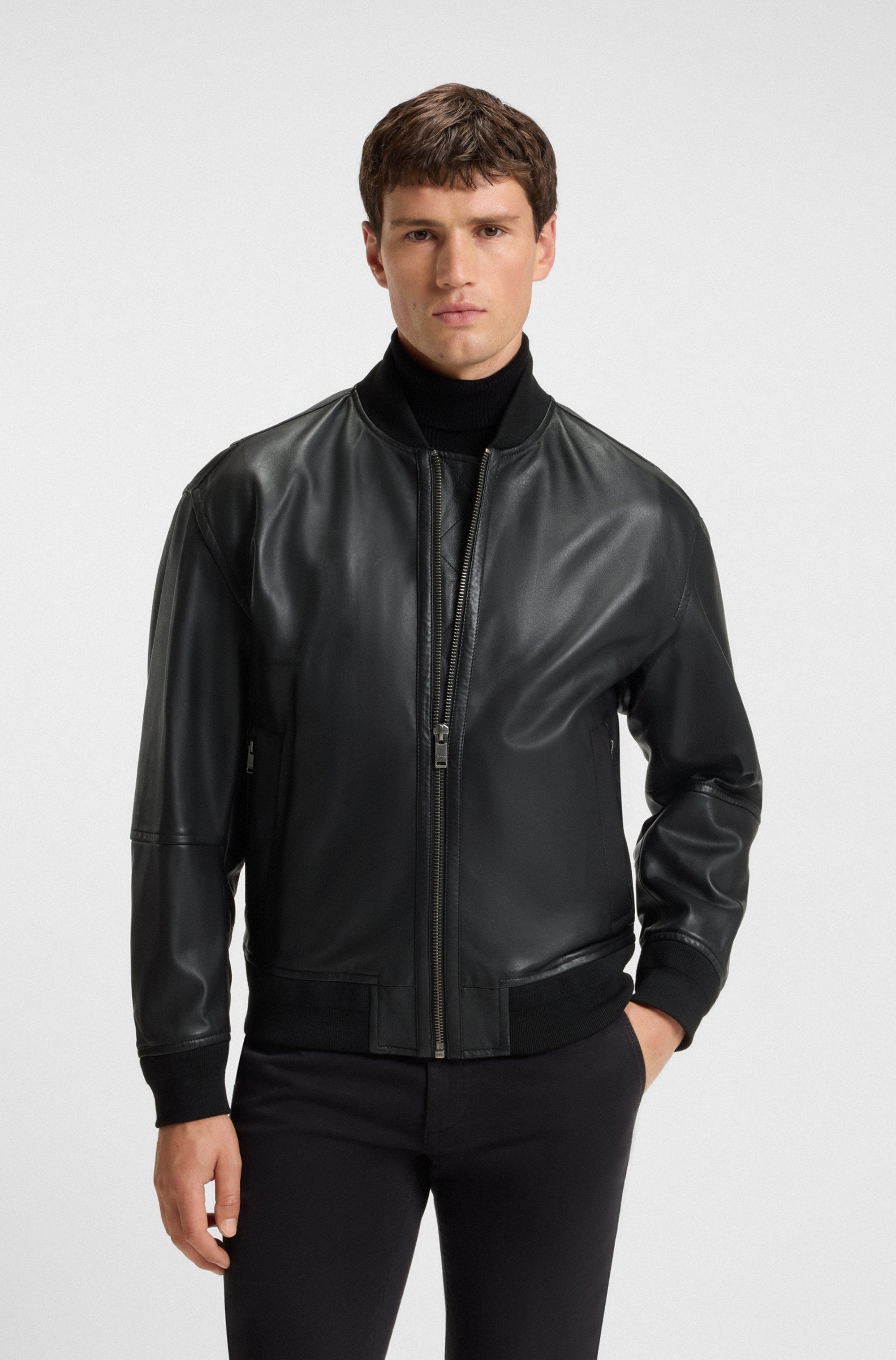 BOSS ORANGE Lederjacke "Jobrice", regular fit, weiches Material günstig online kaufen