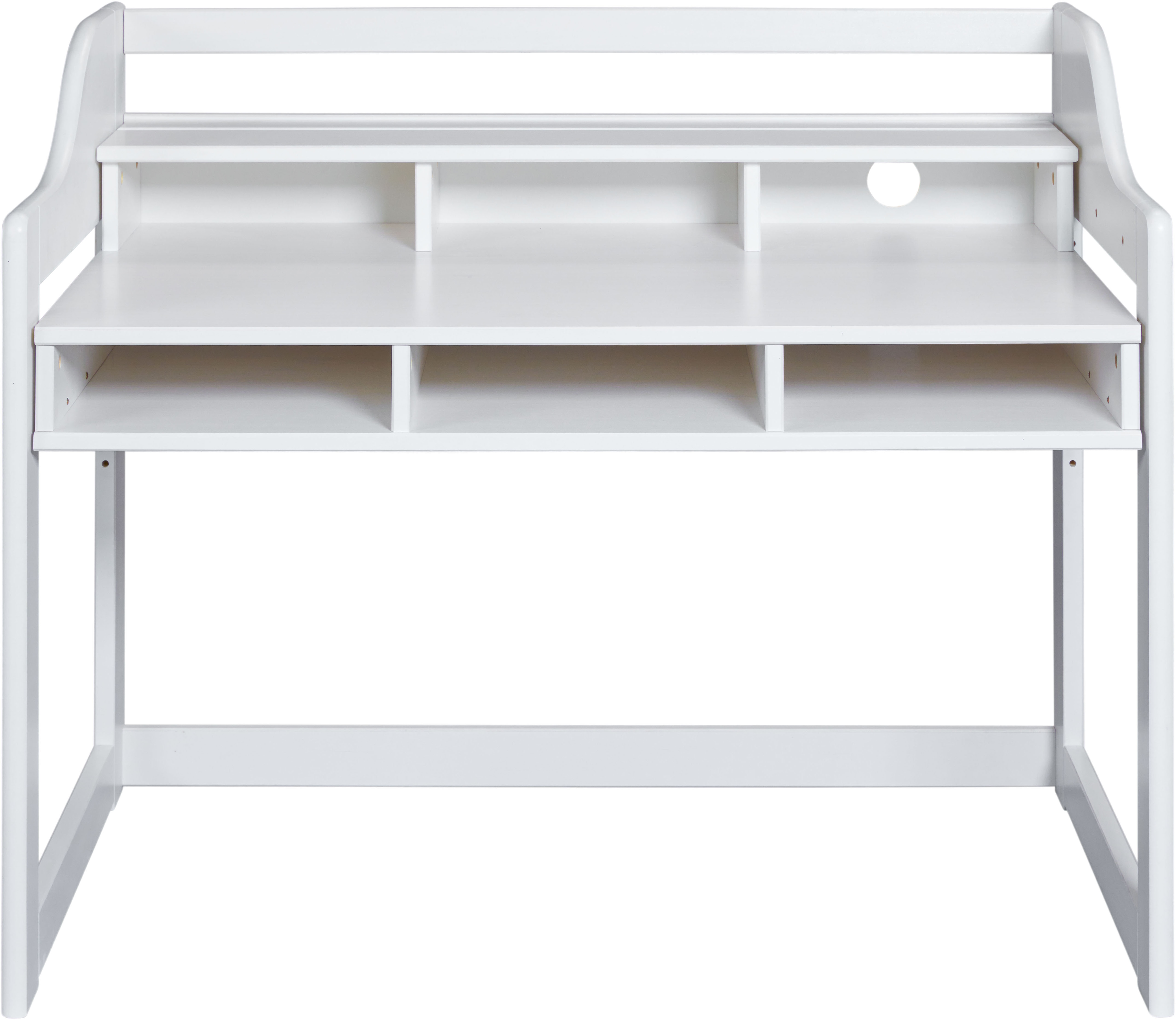 Inter Link Kinderschreibtisch "Kids Learning, Höhenverstellbarer Schreibtisch, Kiefer Massivholz weiß" 1 Stk. tlg. Für Kind/Jugend & Home Office, ergonomisch, BxTxH: 112 x 68,3 x 91 cm