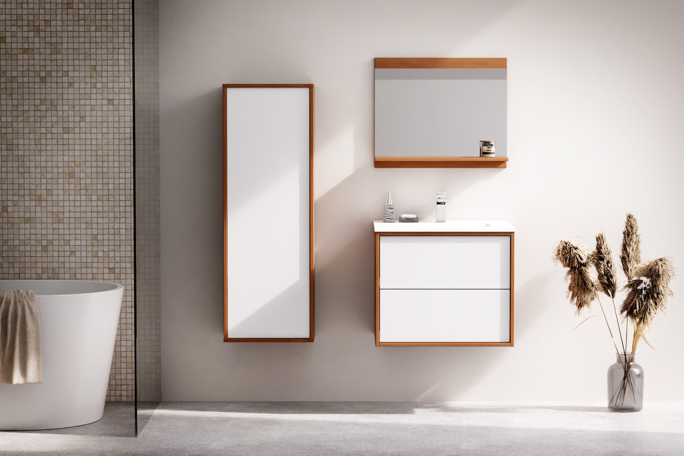 welltime Waschtisch "Waschbeckenunterschrank Line mit Waschbecken,Badmöbel, günstig online kaufen
