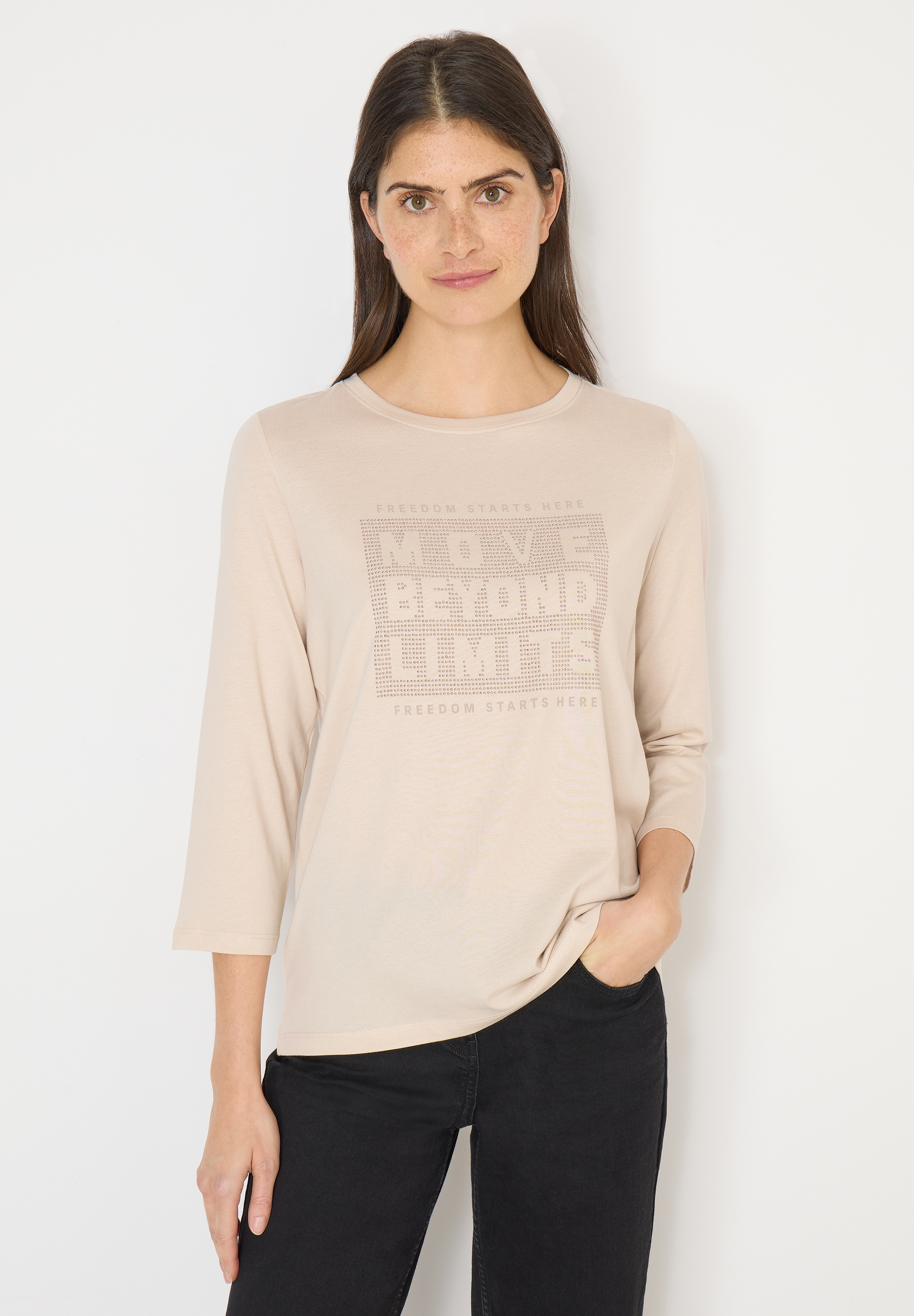 Cecil 3/4-Arm-Shirt mit U-Boot-Ausschnitt günstig online kaufen