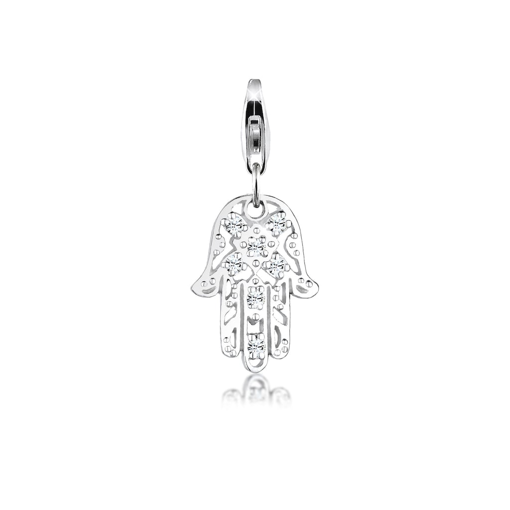 Nenalina Charm-Einhänger »Hamsa Hand Ornament Kristall 925 Silber«