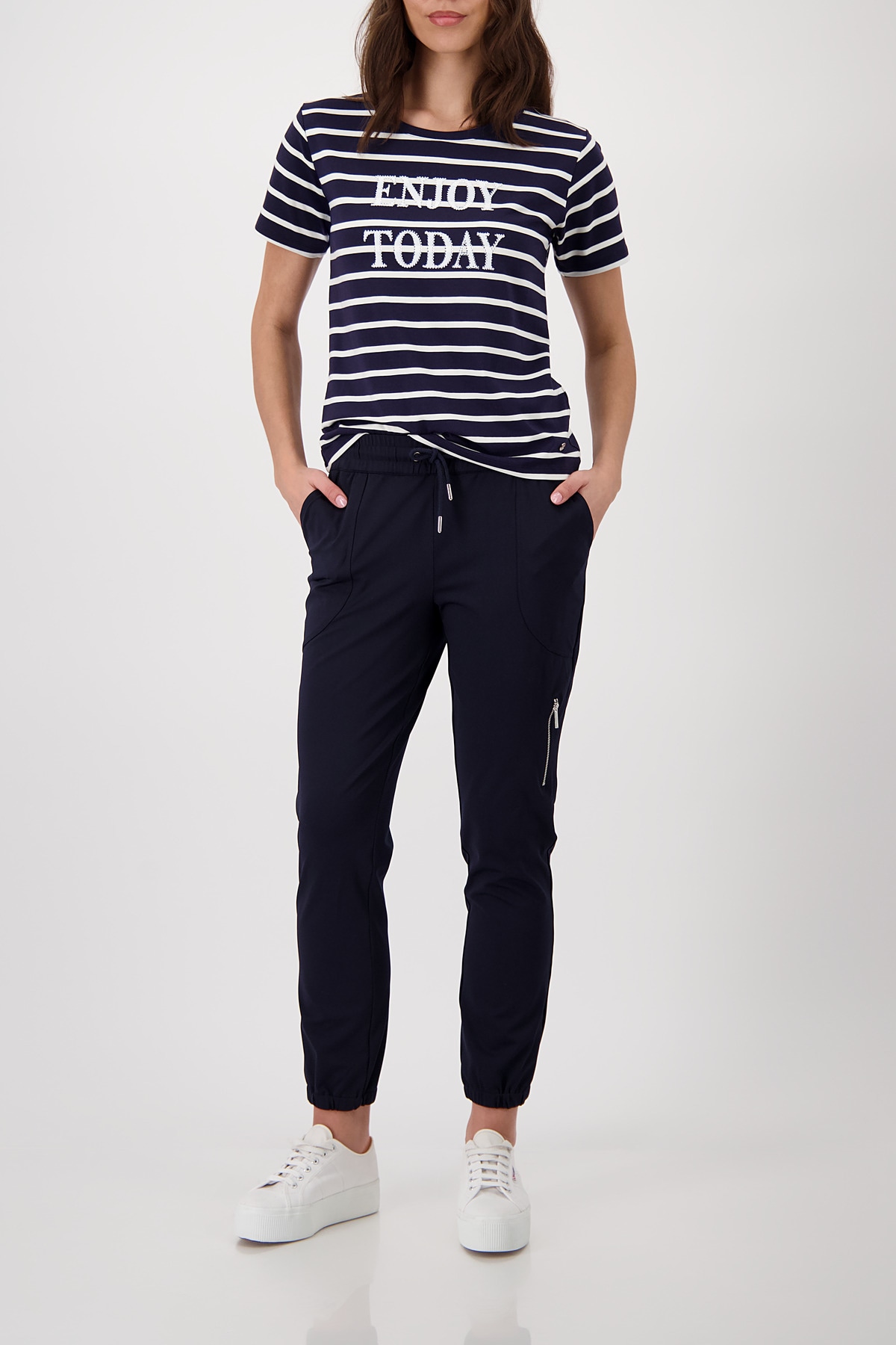 Monari Jogger Pants »Hose Jill Basic«  Regular fit mit Reißverschlusstasche