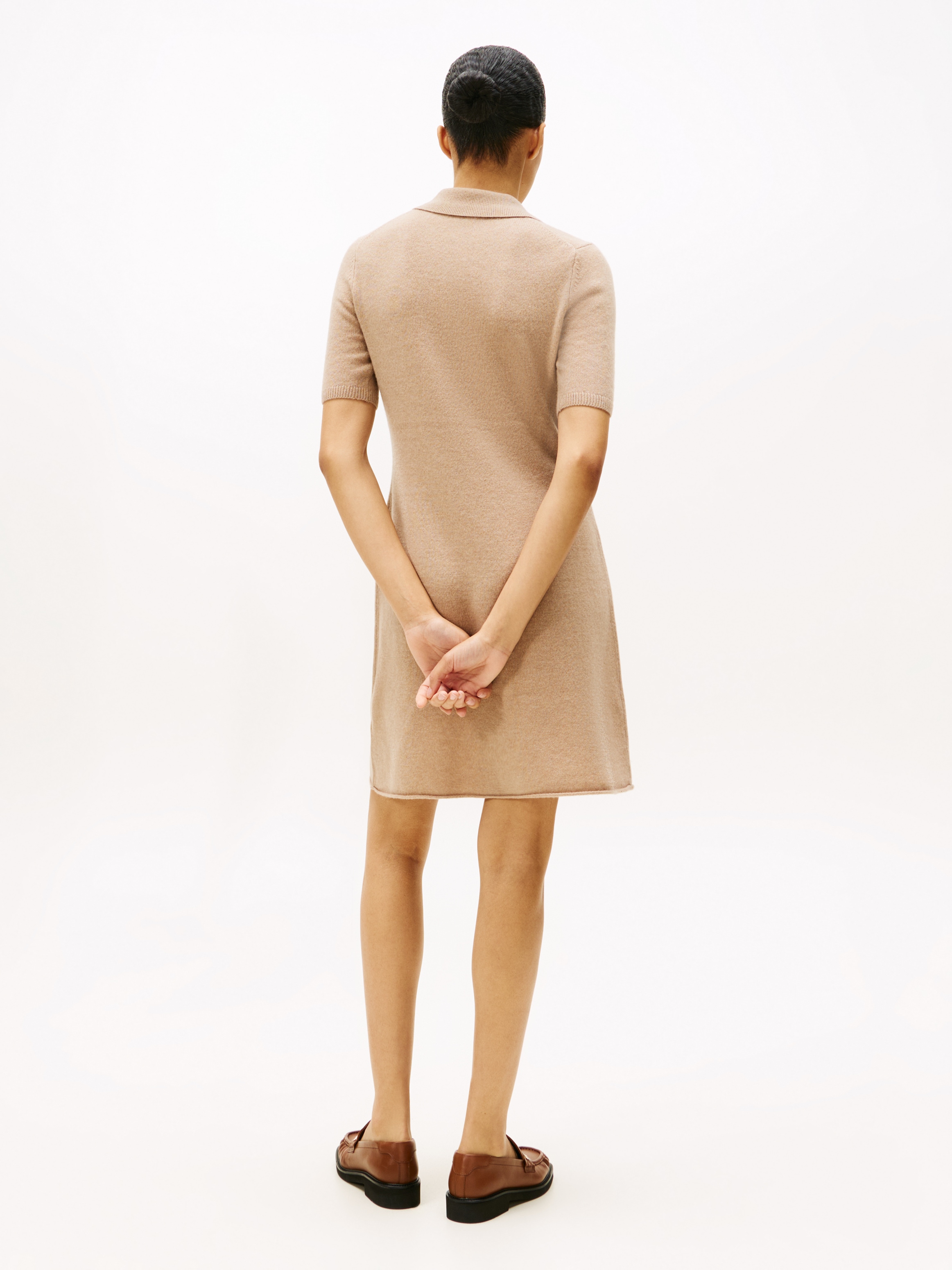 Tommy Hilfiger Strickkleid »SOFT WOOL HALF SL F&F POLO DRESS«, aus reiner Wolle