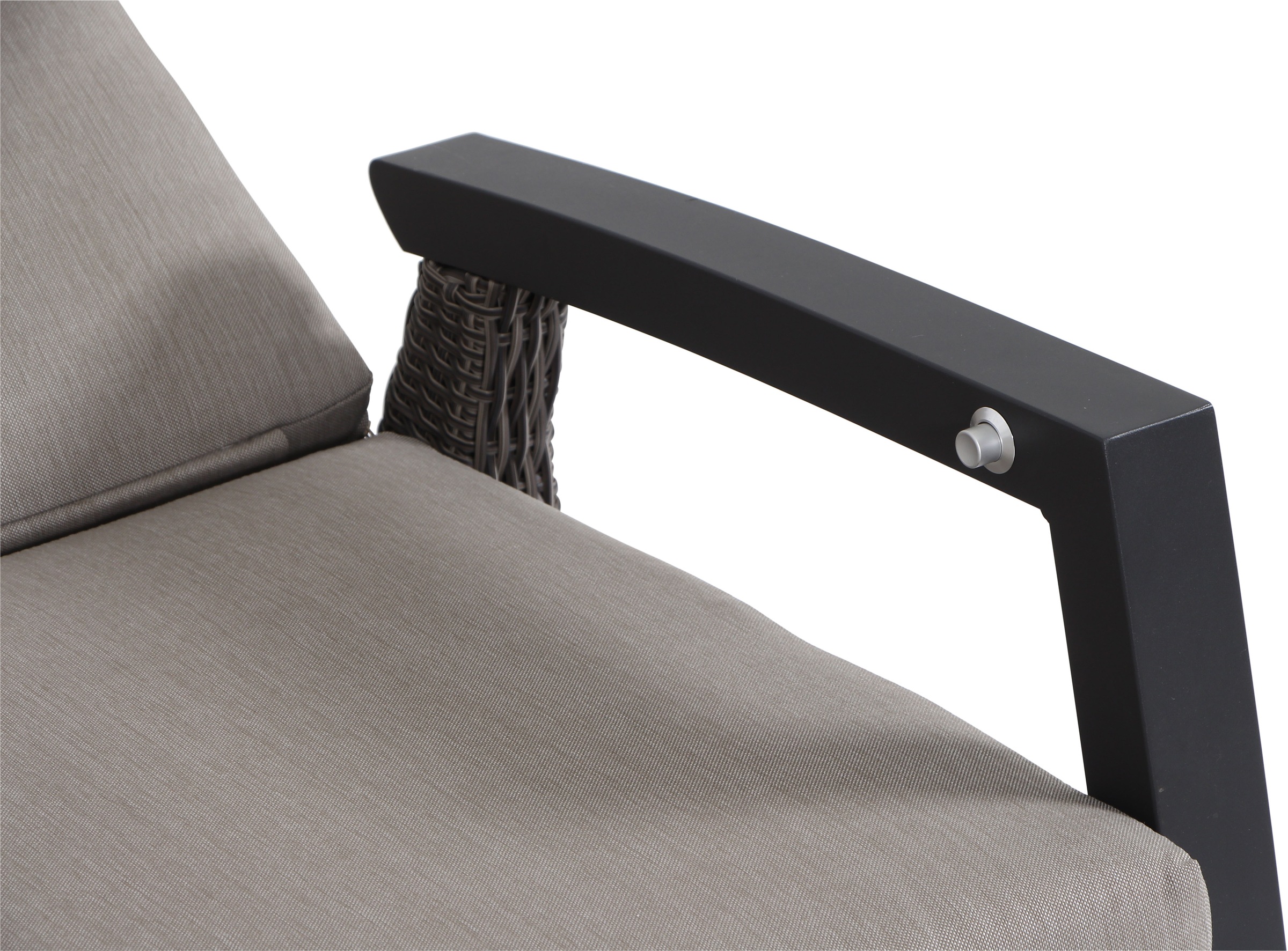 Siena Garden Gartenlounge-Bank »CORIDO Lounge 3er Sofa in charcoal grey« Gestell Alu matt anthrazit, mit Sitz- u. Rückenkissen taupe meliert