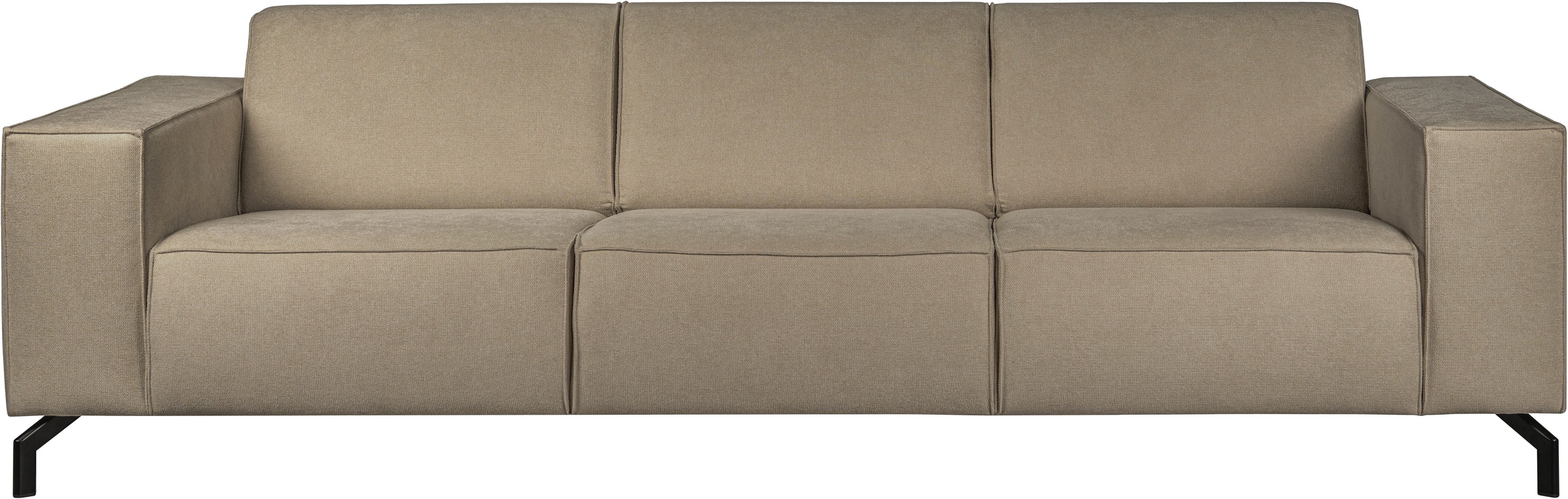 Thumbnail - Home affaire 3-Sitzer "Lorcan 257 cm, weiches Sitzgefühl" mit schwarzen Metallfüßen, Lederoptik und in weichem Strukturs...