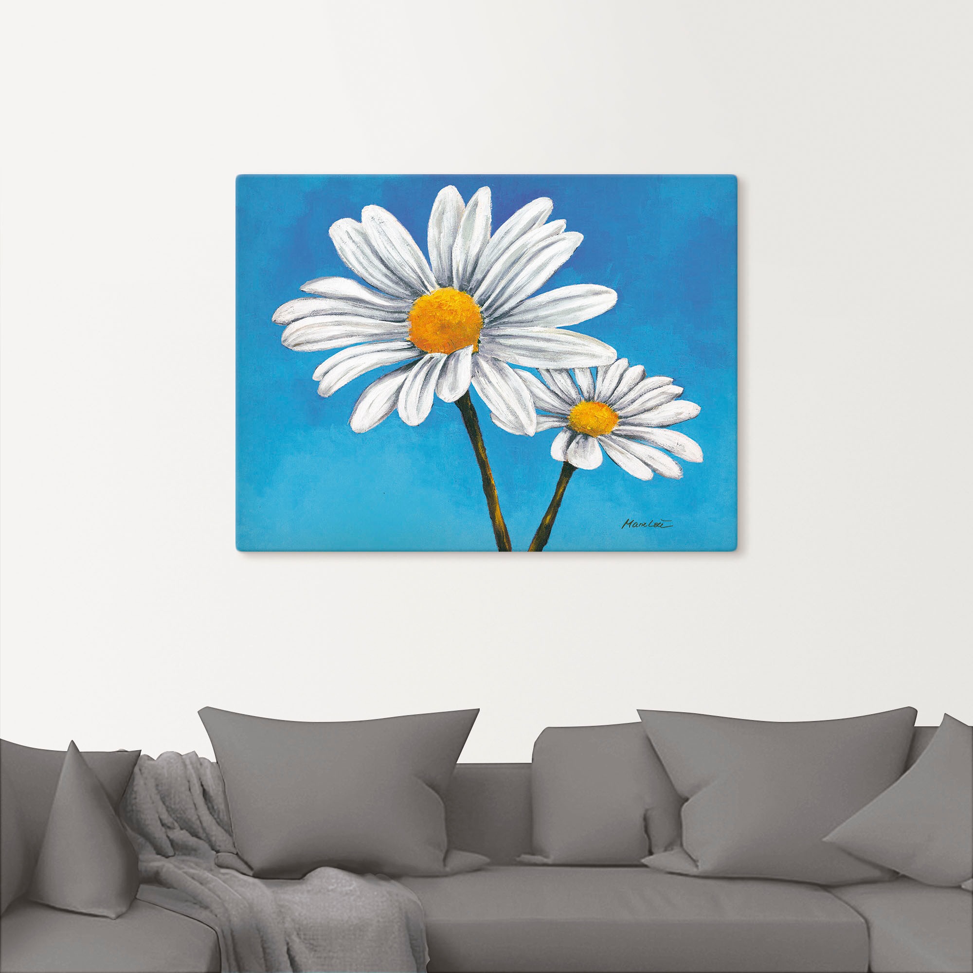 Artland Wandbild »Margeriten auf Blau« 1 Stk. tlg. als Alubild, Outdoorbild, Leinwandbild in verschied. Größen