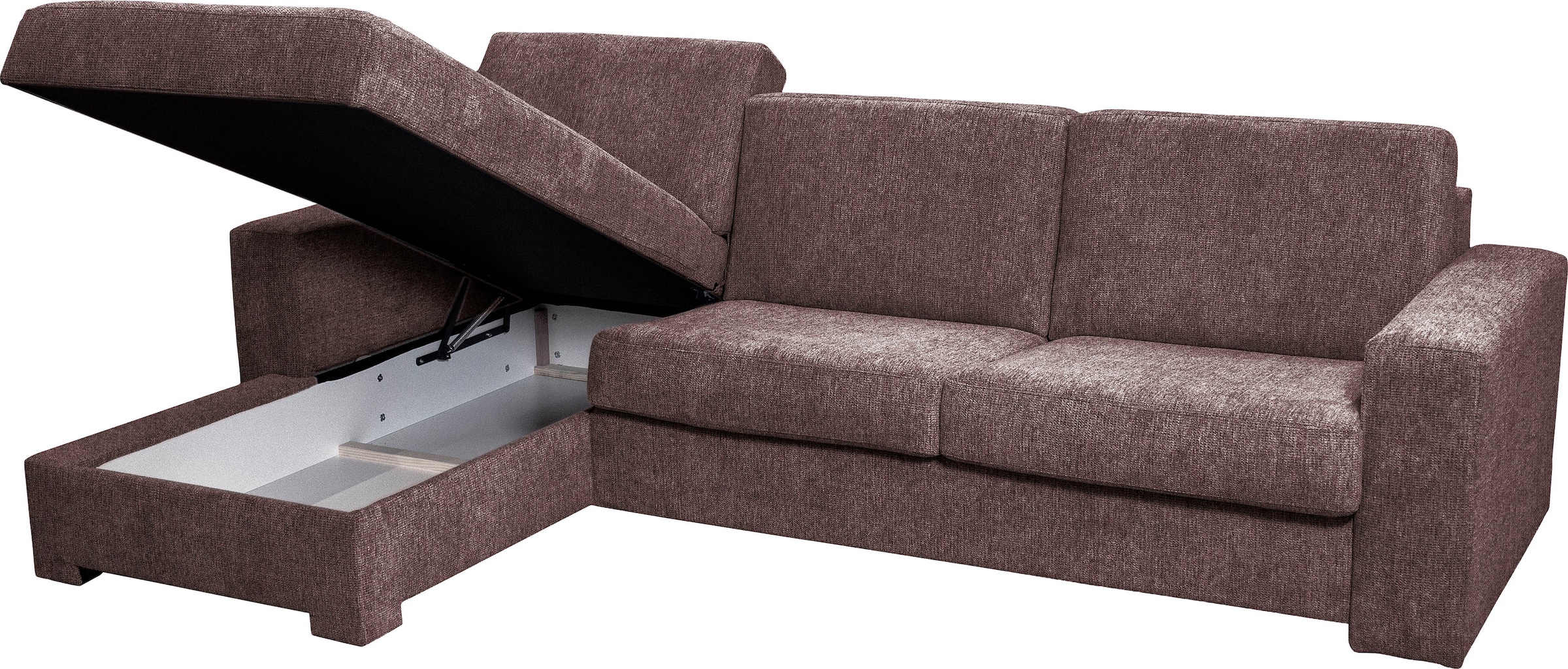 Home affaire Ecksofa »Roma "M" Matratzenhöhe 14 cm, Dauerschlaffunktion, mit Unterfederung,«, Liegemaße ca 143x198 cm, L-Form