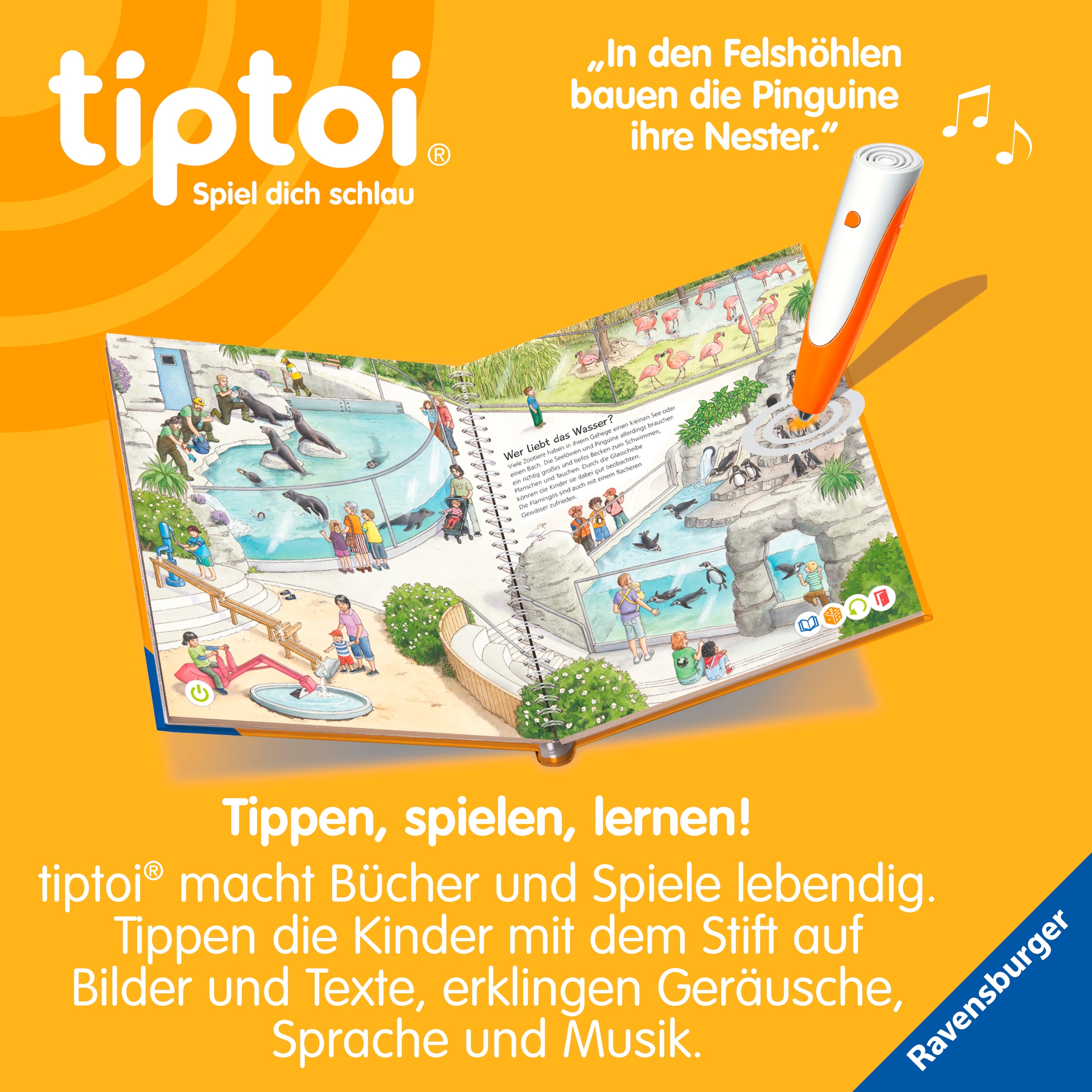 Ravensburger Buch »tiptoi® Wieso? Weshalb? Warum? - Tiere im Zoo«, Made in Europe