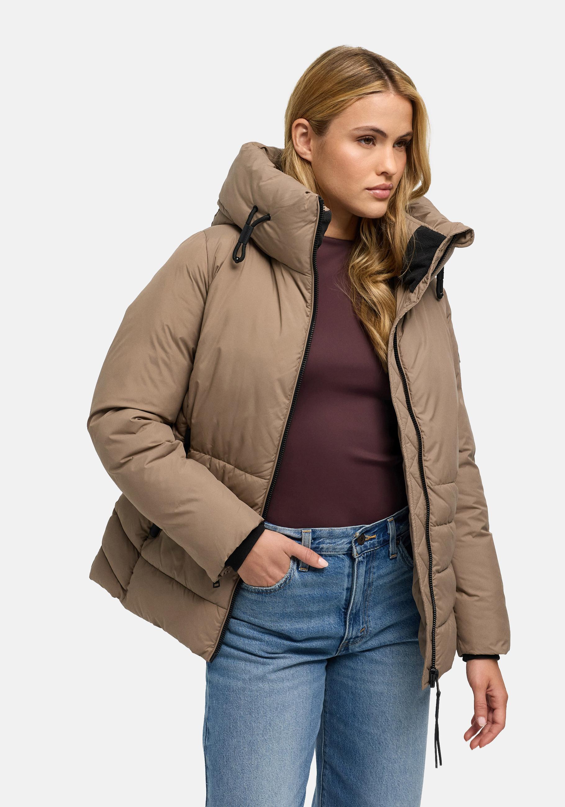 Navahoo Outdoorjacke "Waldengel XIV" mit Kapuze Damen Winter Steppjacke mit Kapuze und Kordelzug