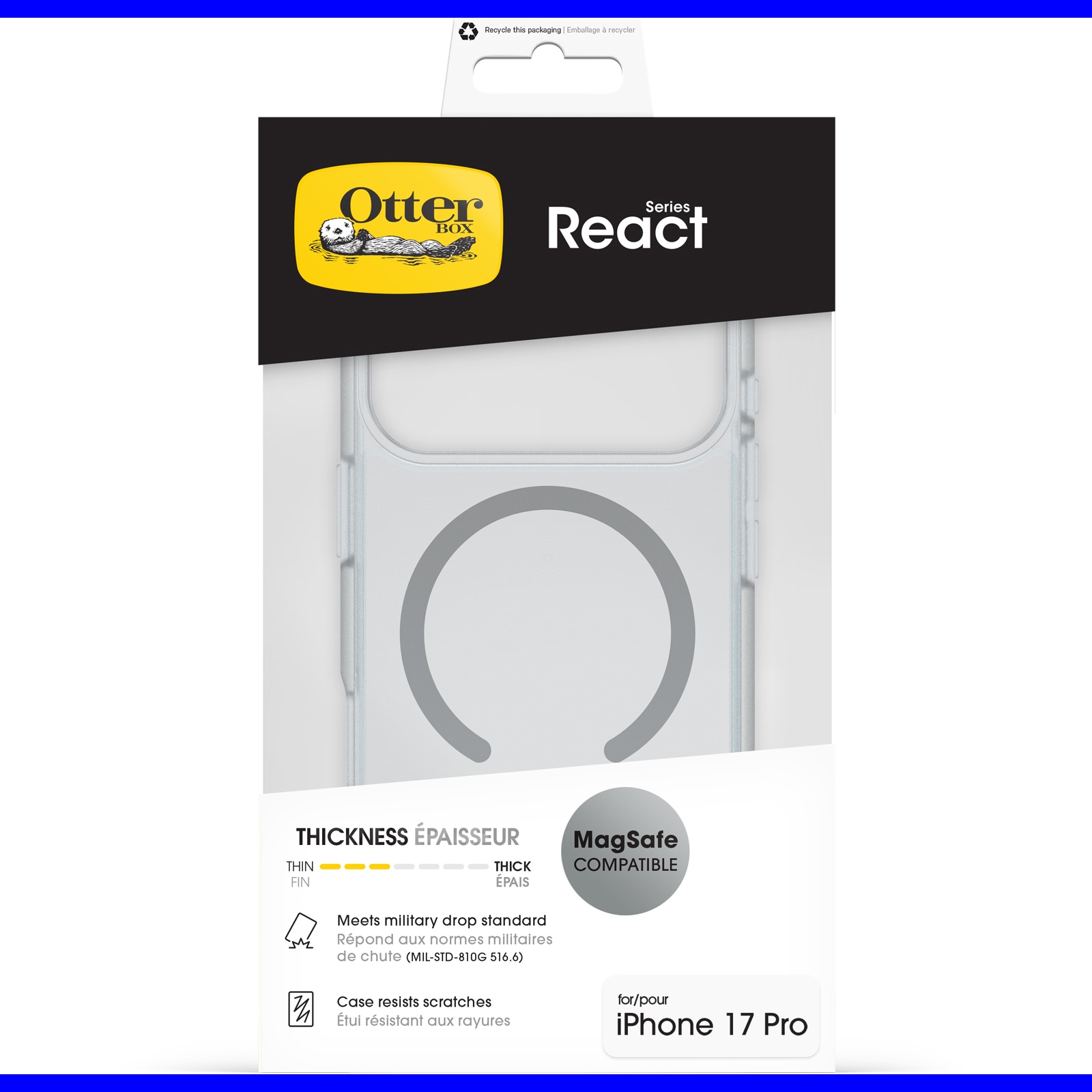 Otterbox Handyhülle »React Series MagSafe Compatible für Apple iPhone 17 Pro« Apple iPhone 17 Pro Backcover, Schutzhülle, Handyschutzhülle, Case, Schutzcase, stoßfest