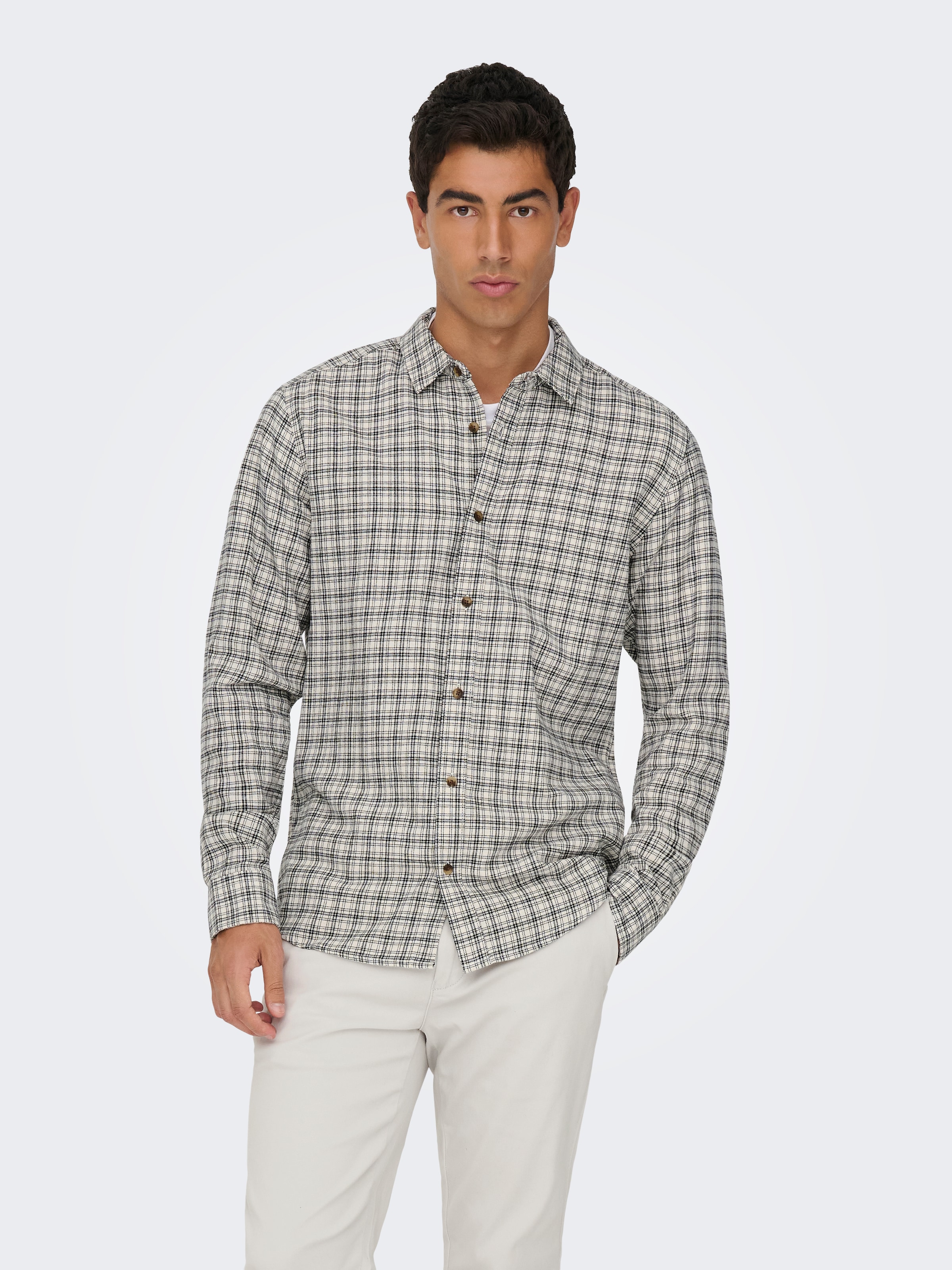 ONLY & SONS "GUDMUND LS CHECKED SHIRT" Baumwolle, slim fit