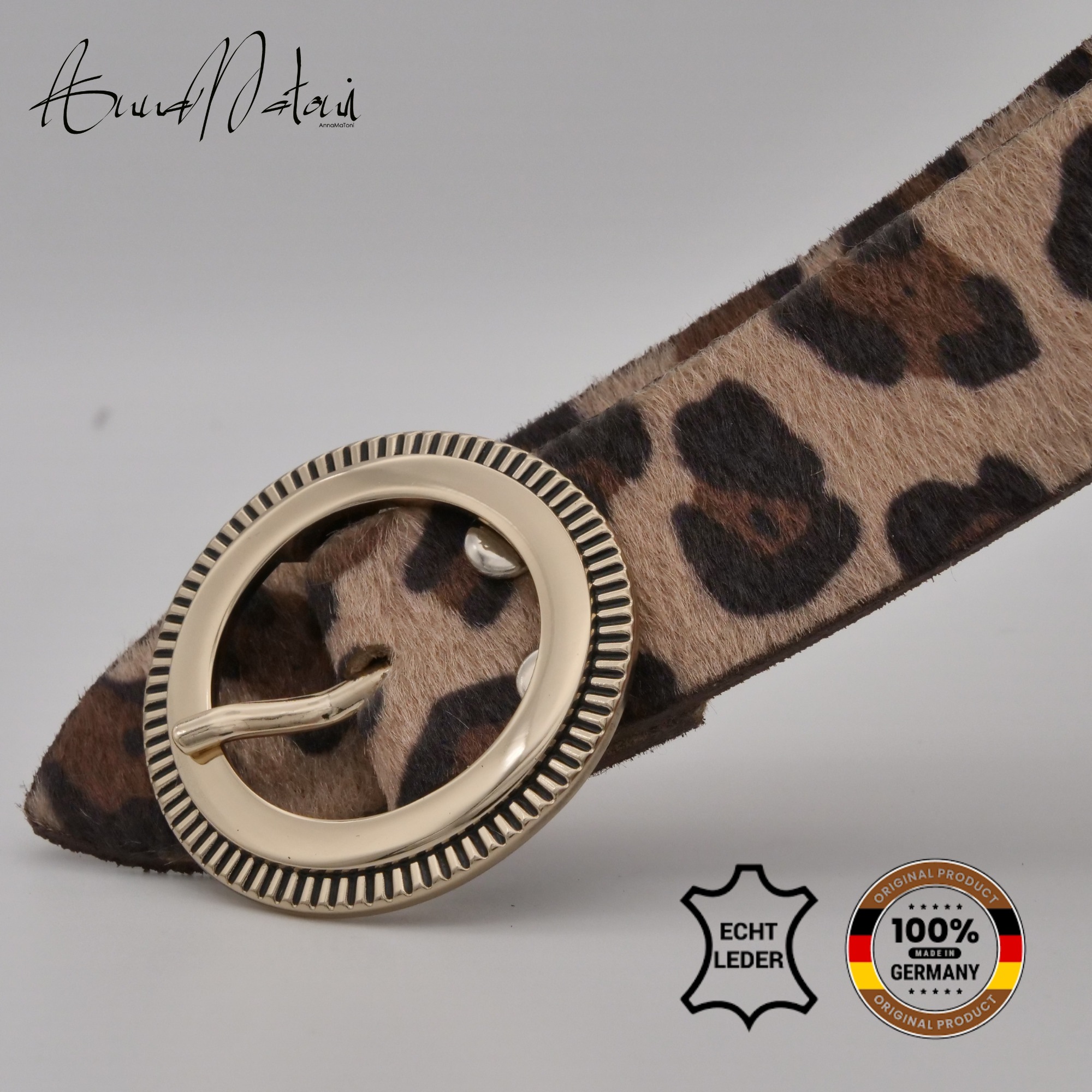 AnnaMatoni Ledergürtel »AnnaMatoni Damen Ledergürtel in hochwertigem Kunstfell in Leo«