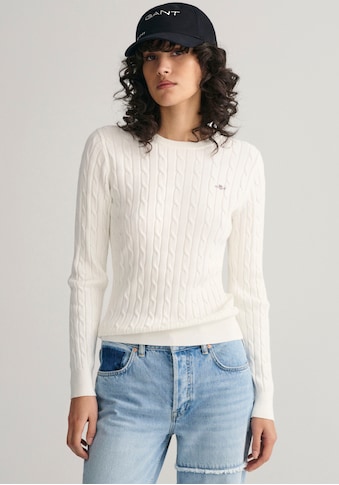 Strickpullover »STRETCH COTTON CABLE C-NECK«
