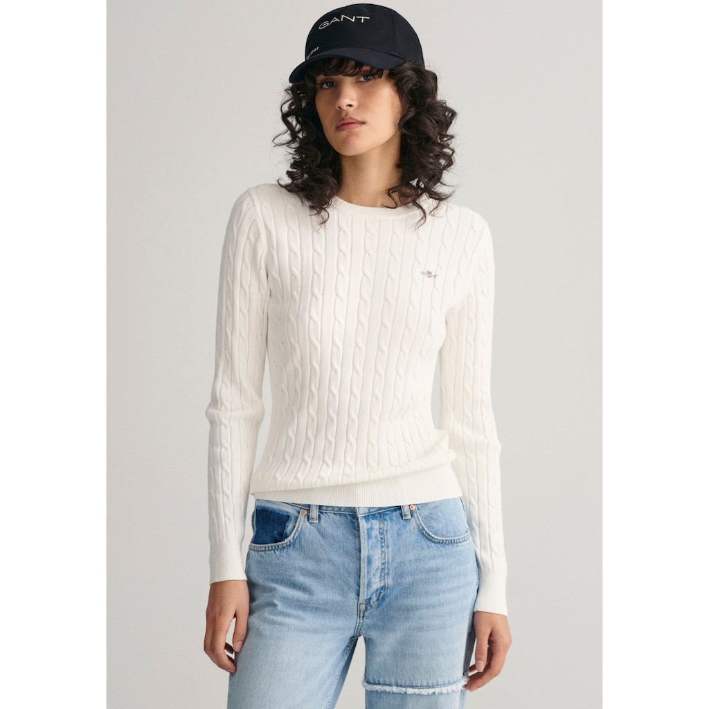 Gant Strickpullover »STRETCH COTTON CABLE C-NECK«