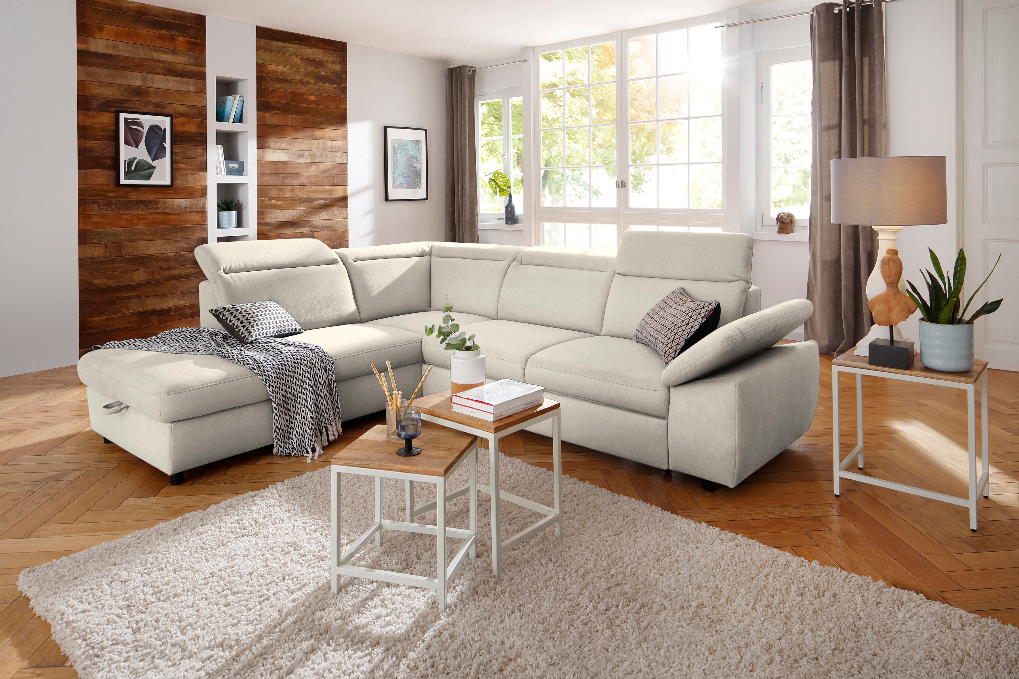 OTTO home Ecksofa "Mauritius L-Form" mit Ottomane, mit Kopfteil- und Armlehnverstellung